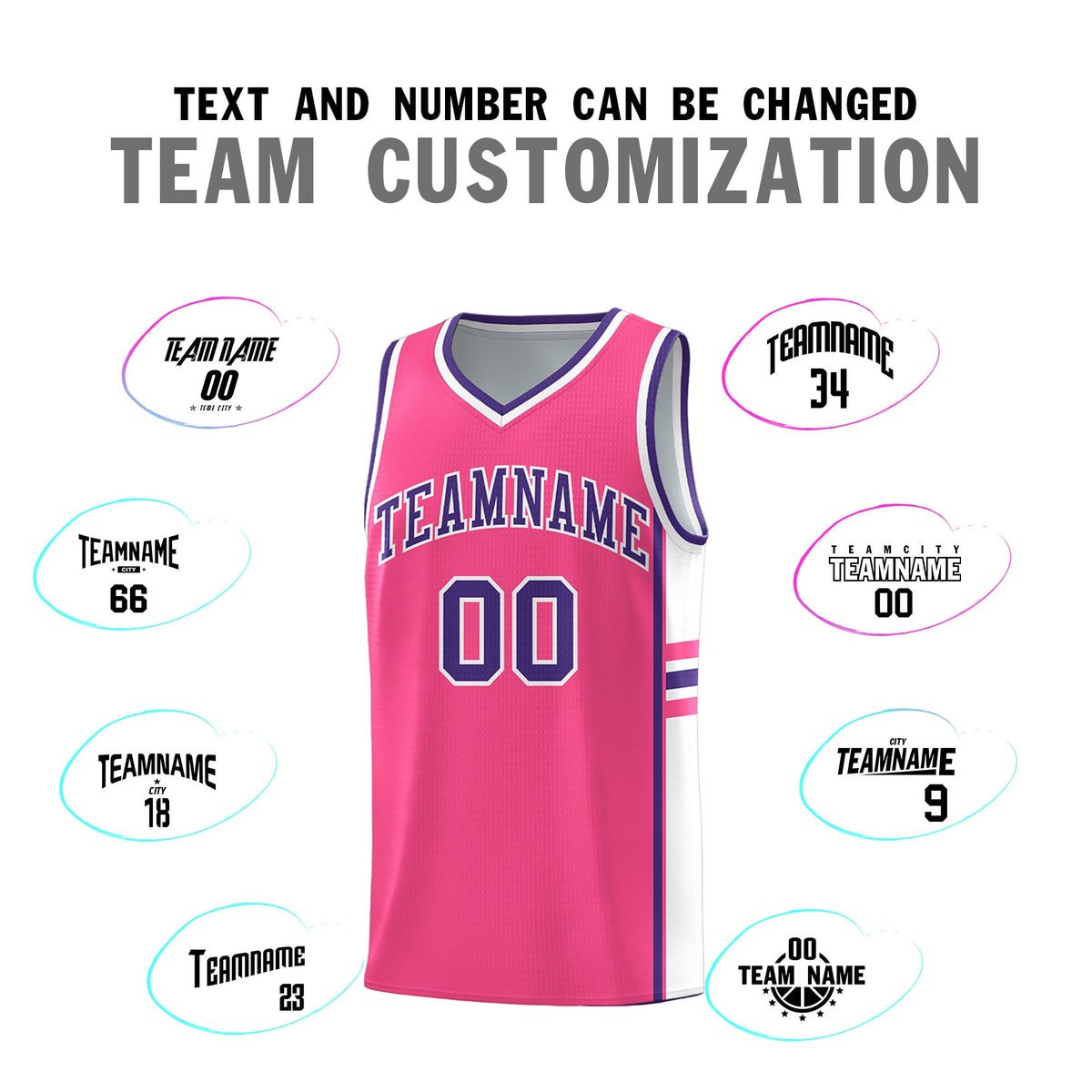 Custom Youth Basketball Jersey - Pink White Two-Tone Varsity Jersey Set