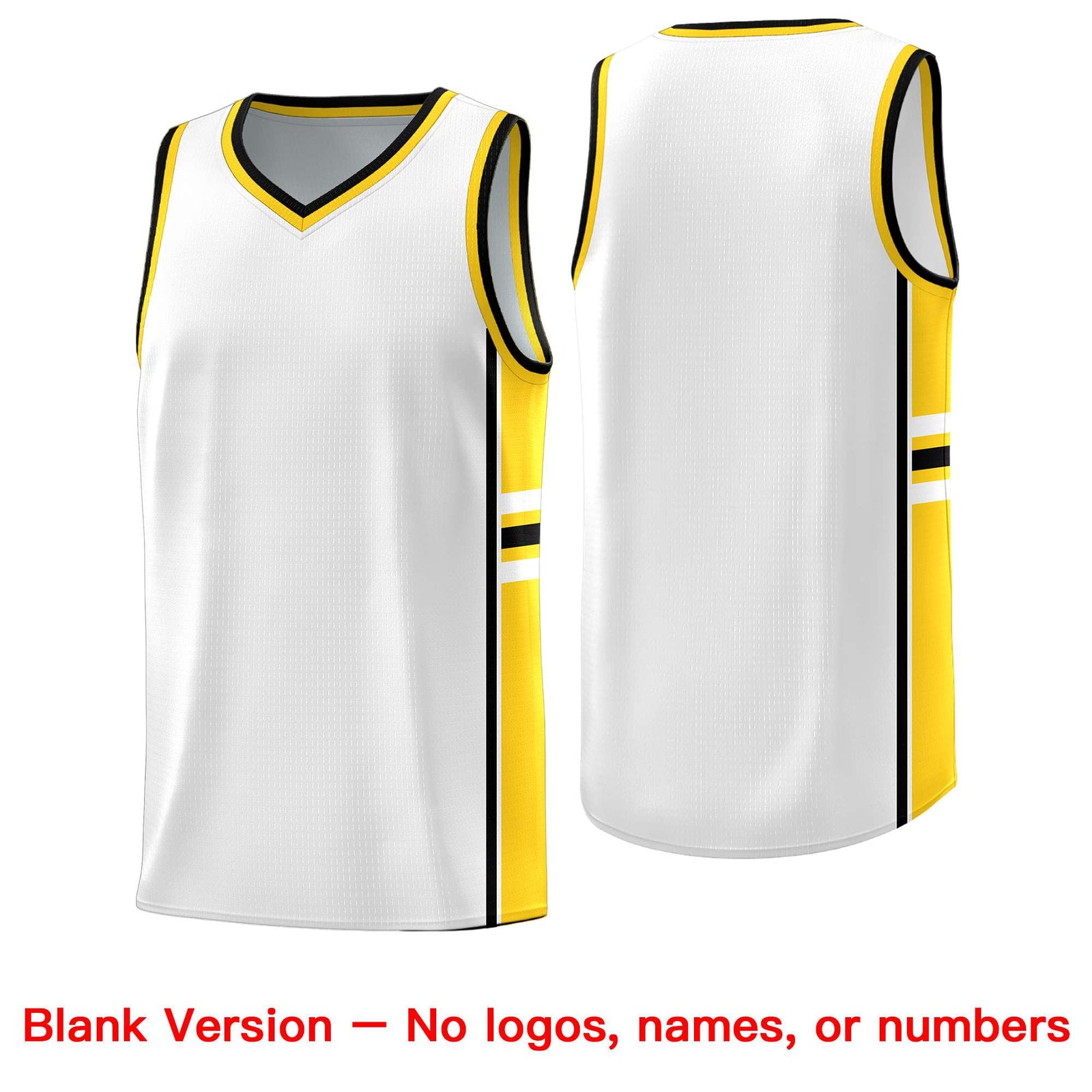 Custom Youth Basketball Jersey - White Gold Personalized Varsity Two-Tone Uniform