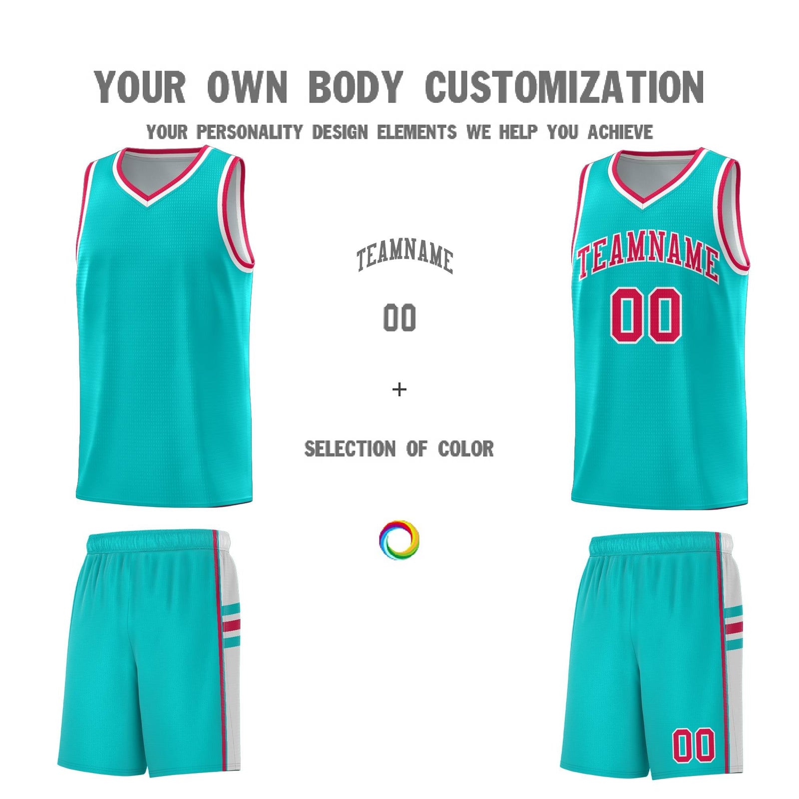 Custom Youth Basketball Jersey - Aqua White Two-Tone Classic Varsity Uniform