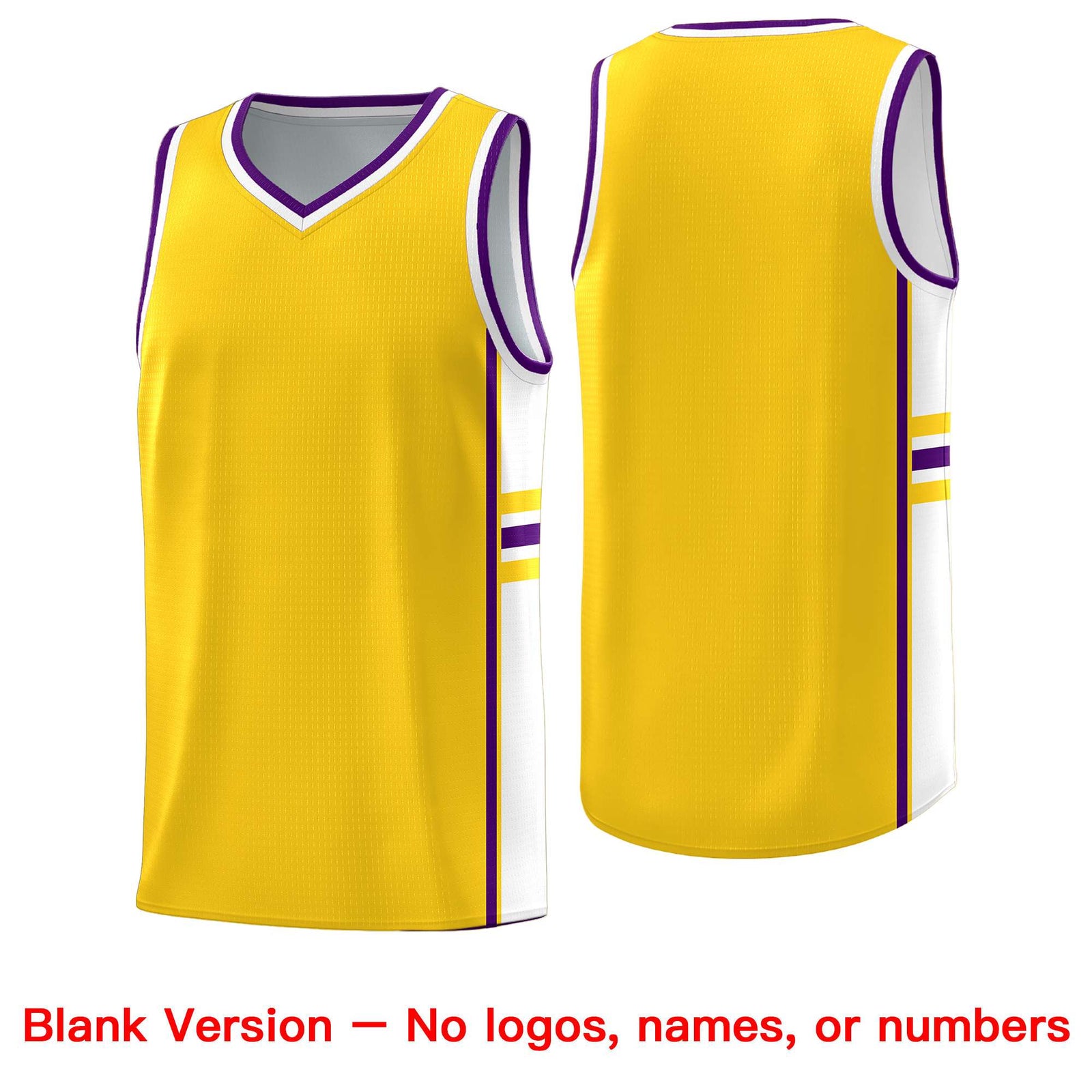Custom Youth Basketball Jersey - Gold White Two-Tone Classic Varsity Uniform