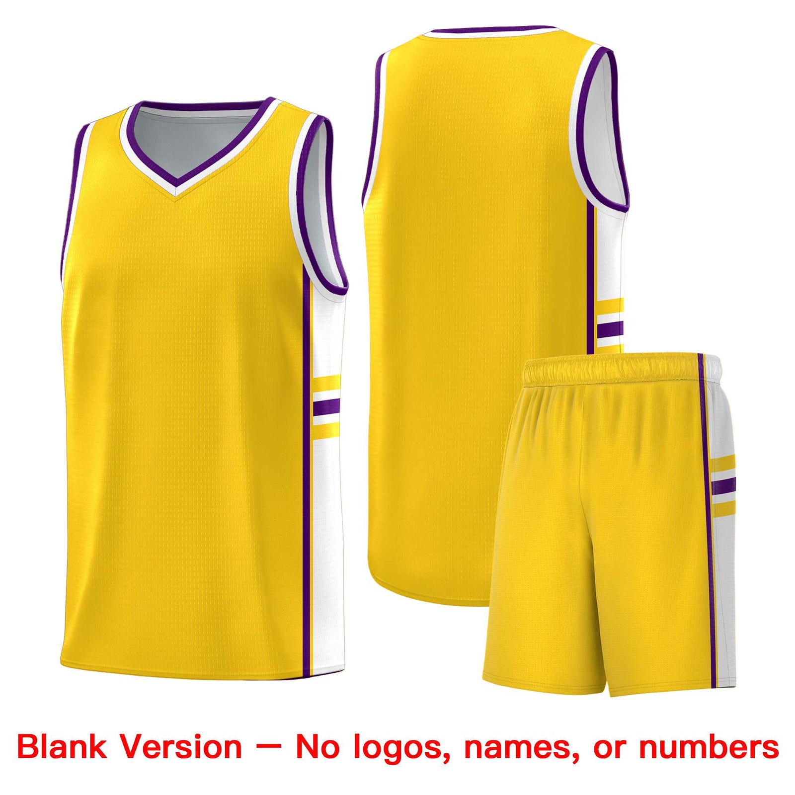 Custom Youth Basketball Jersey - Gold White Two-Tone Classic Varsity Uniform