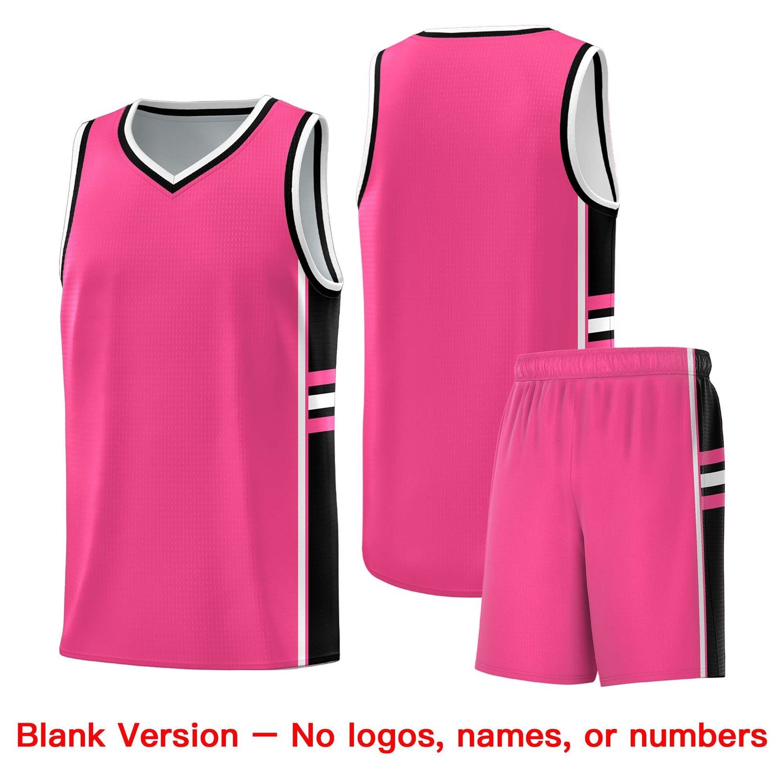 Custom Youth Basketball Jersey - Pink Black Two-Tone Varsity Jersey Set