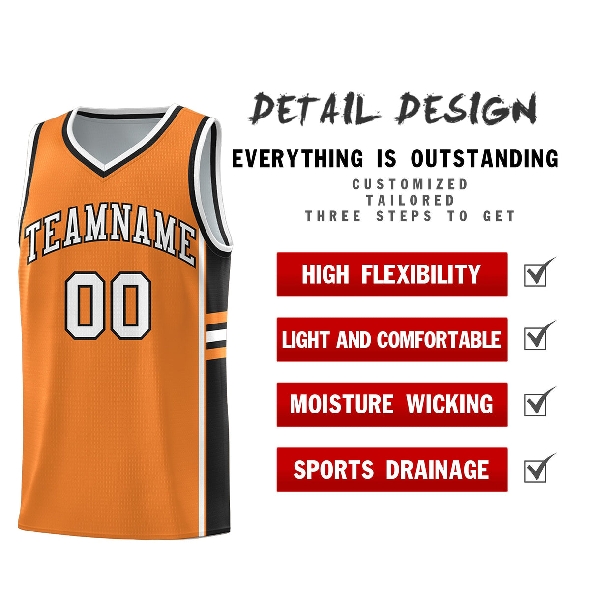 Custom Youth Basketball Jersey - Gold Orange Black Two-Tone Varsity Jersey Set