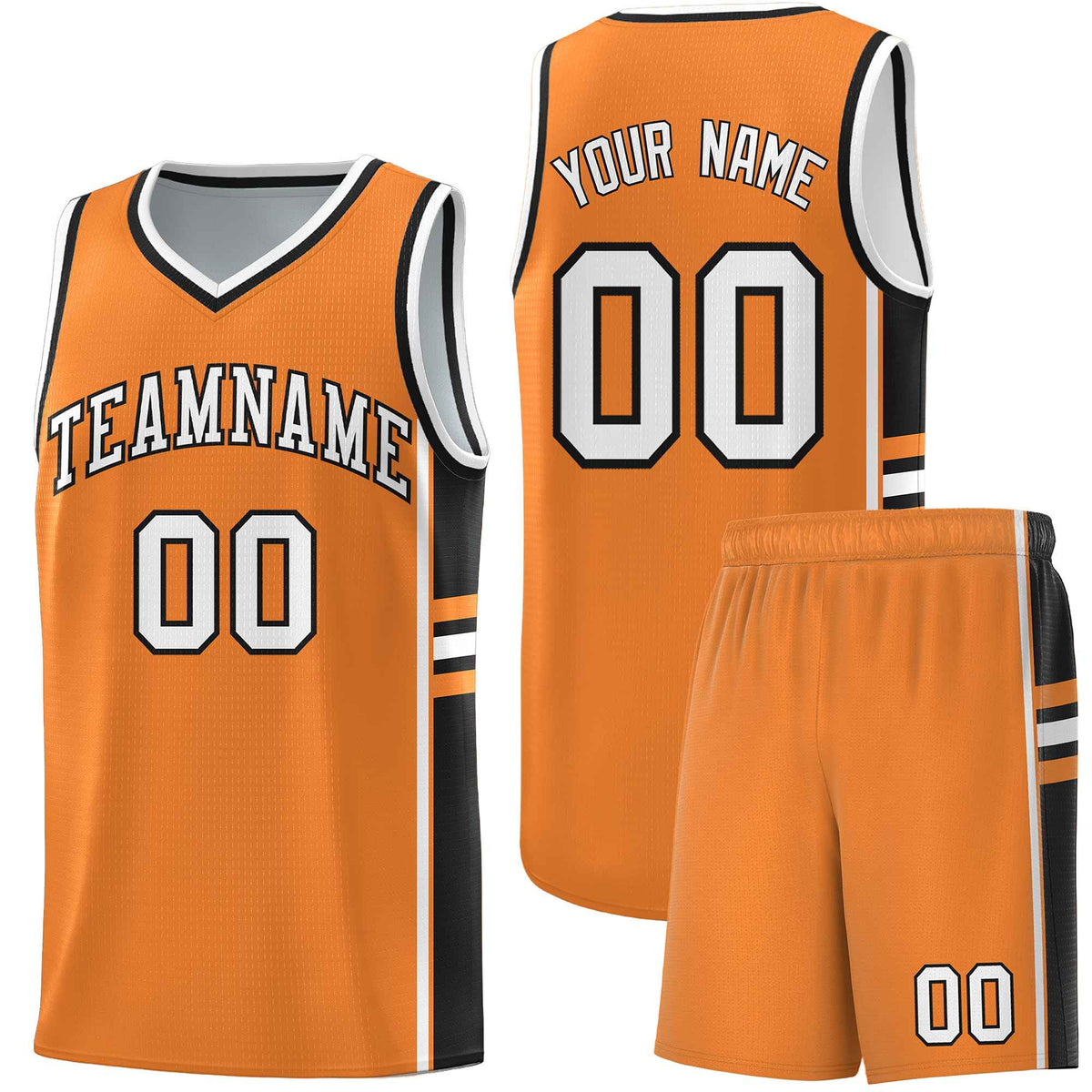 Custom Youth Basketball Jersey - Gold Orange Black Two-Tone Varsity Jersey Set