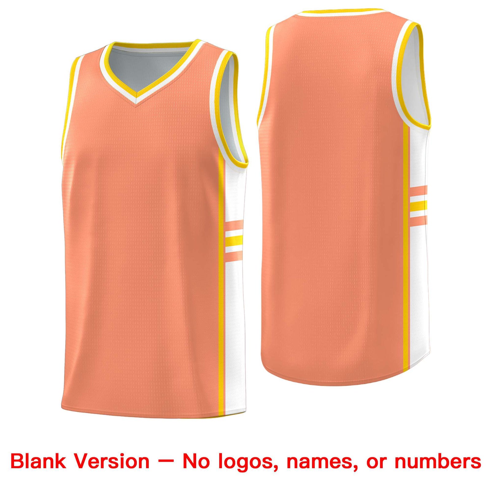 Custom Youth Basketball Jersey - Light Orange White Two-Tone Classic Varsity Uniform
