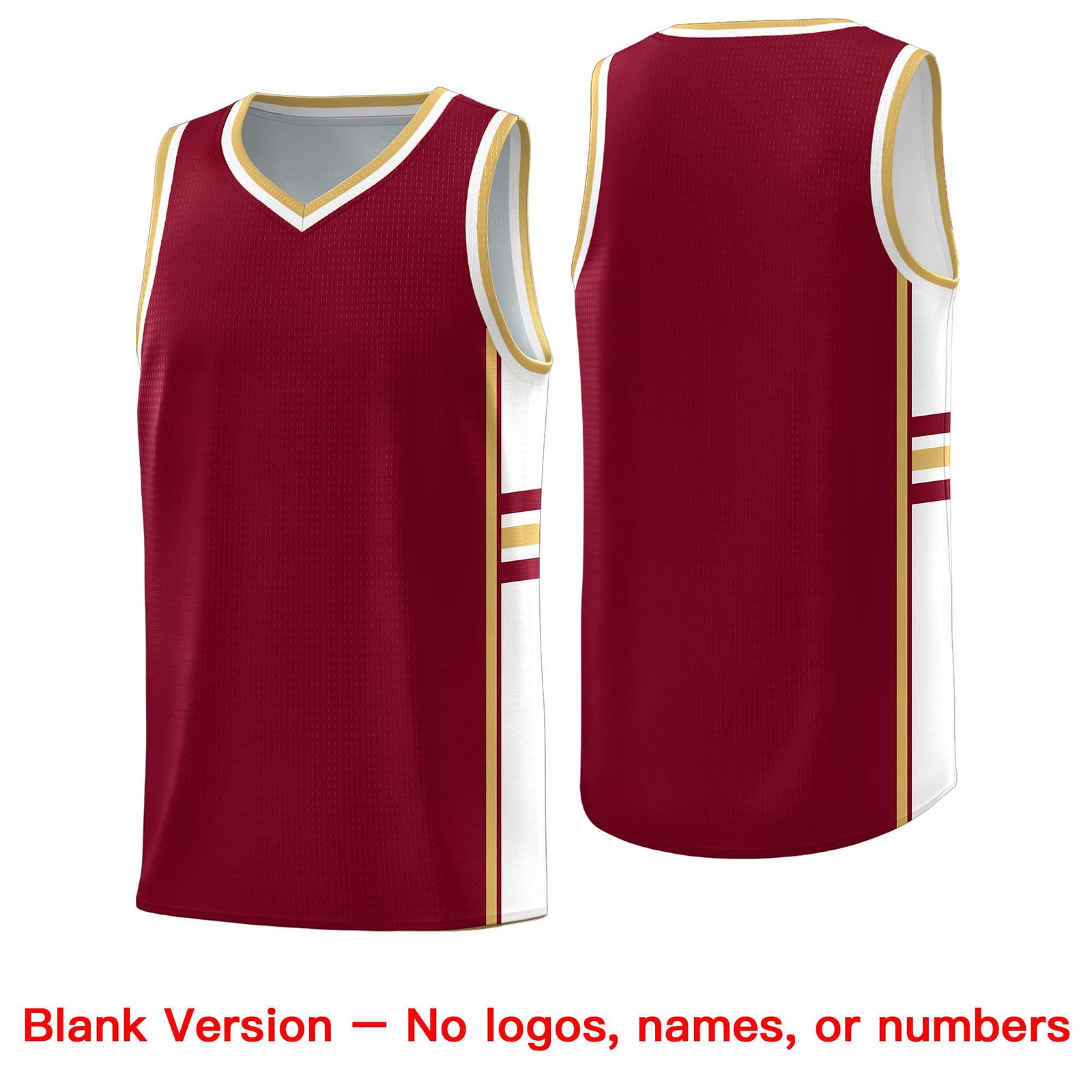 Custom Youth Basketball Jersey - Crimson Old Gold Personalized Varsity Two-Tone Uniform