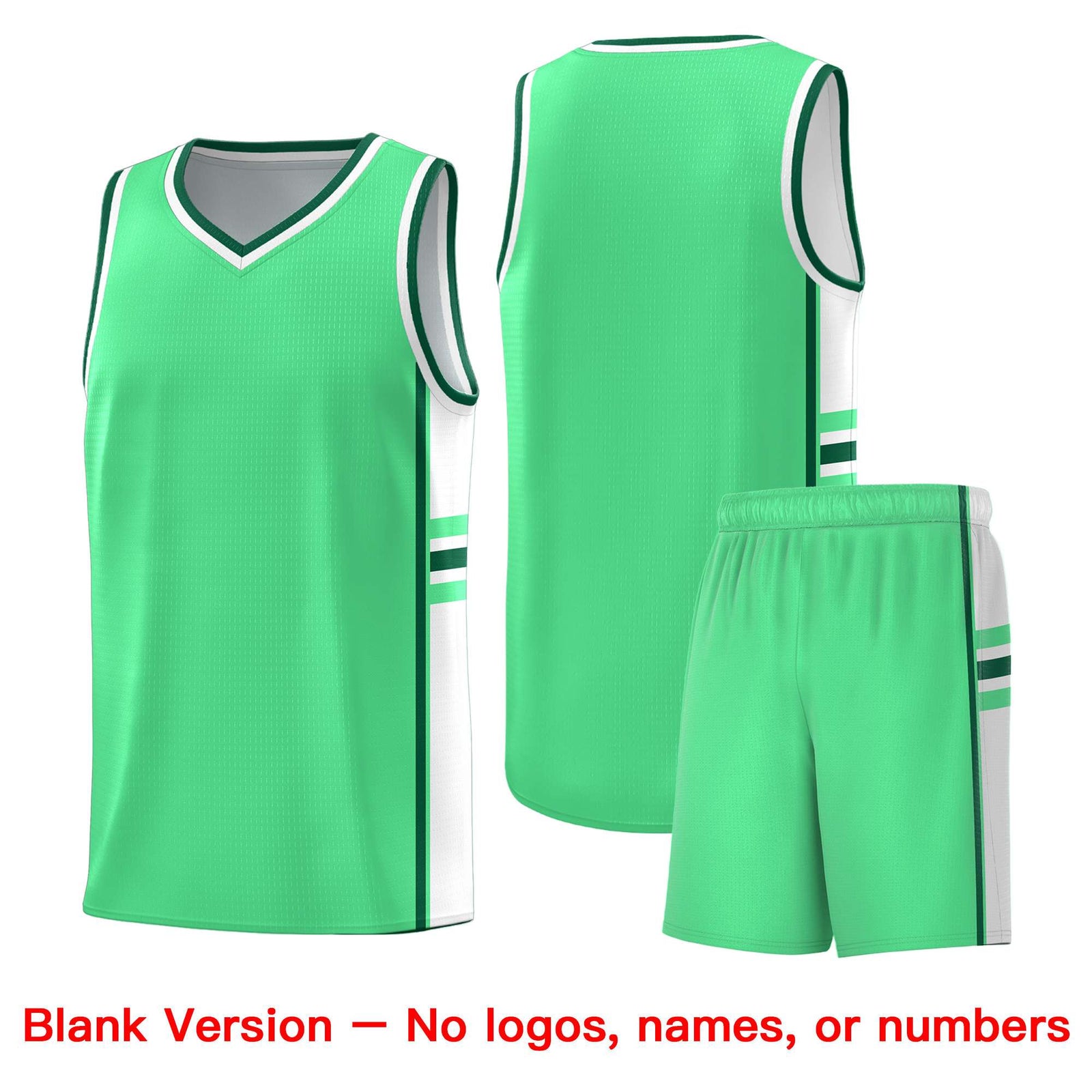 Custom Youth Basketball Jersey - Green White Personalized Varsity Two-Tone Uniform