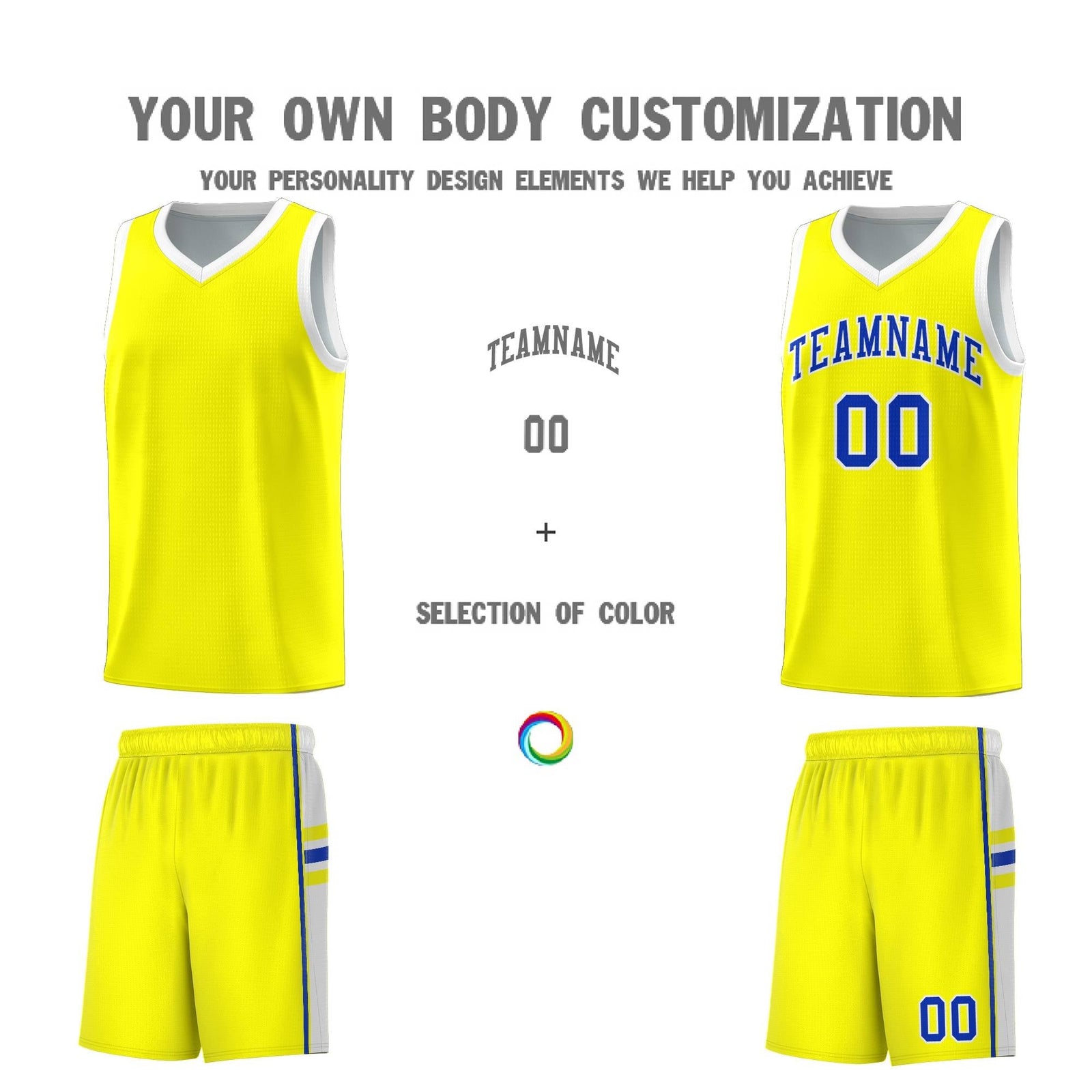 Custom Youth Basketball Jersey - Fluorescent Yellow White Two-Tone Classic Varsity Uniform
