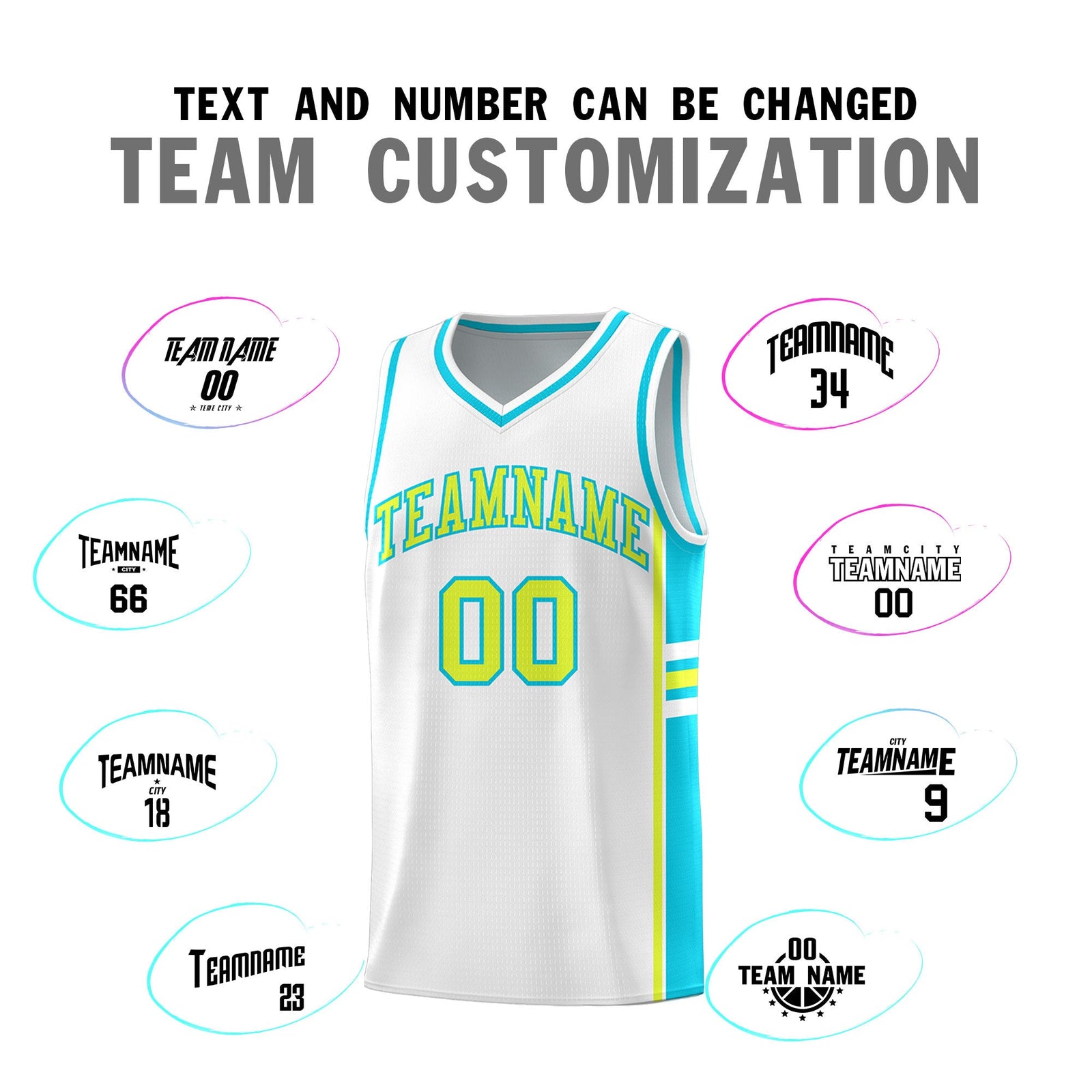 Custom Youth Basketball Jersey - White Sky Blue Two-Tone Varsity Jersey Set