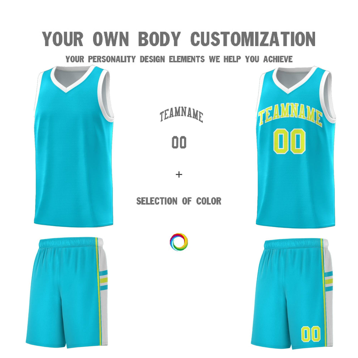Custom Youth Basketball Jersey - Sky Blue White Personalized Varsity Two-Tone Uniform