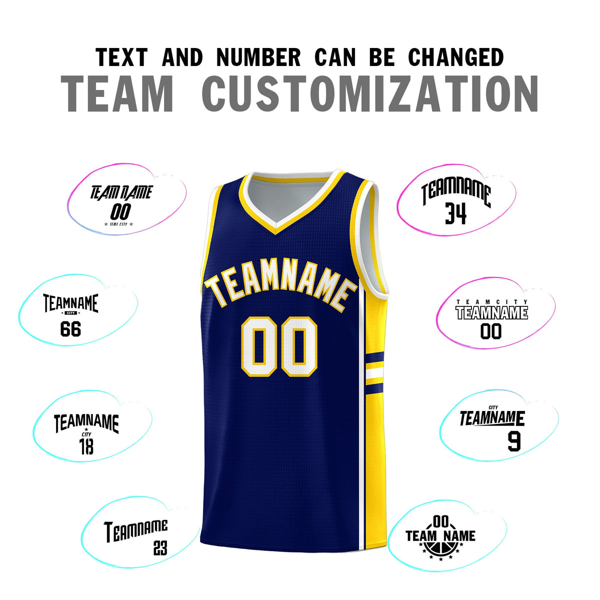 Custom Youth Basketball Jersey - Navy Gold Two-Tone Varsity Jersey Set