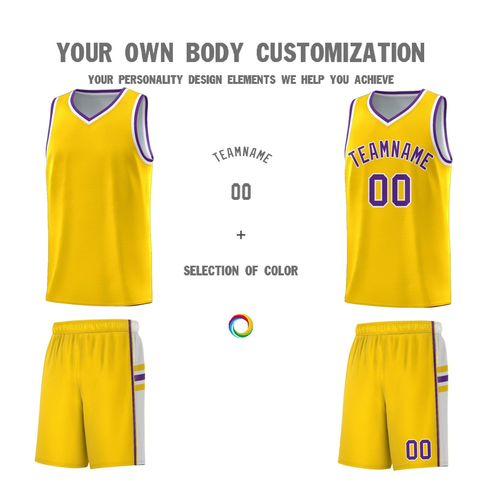 Custom Youth Basketball Jersey - Gold White Two-Tone Classic Varsity Uniform