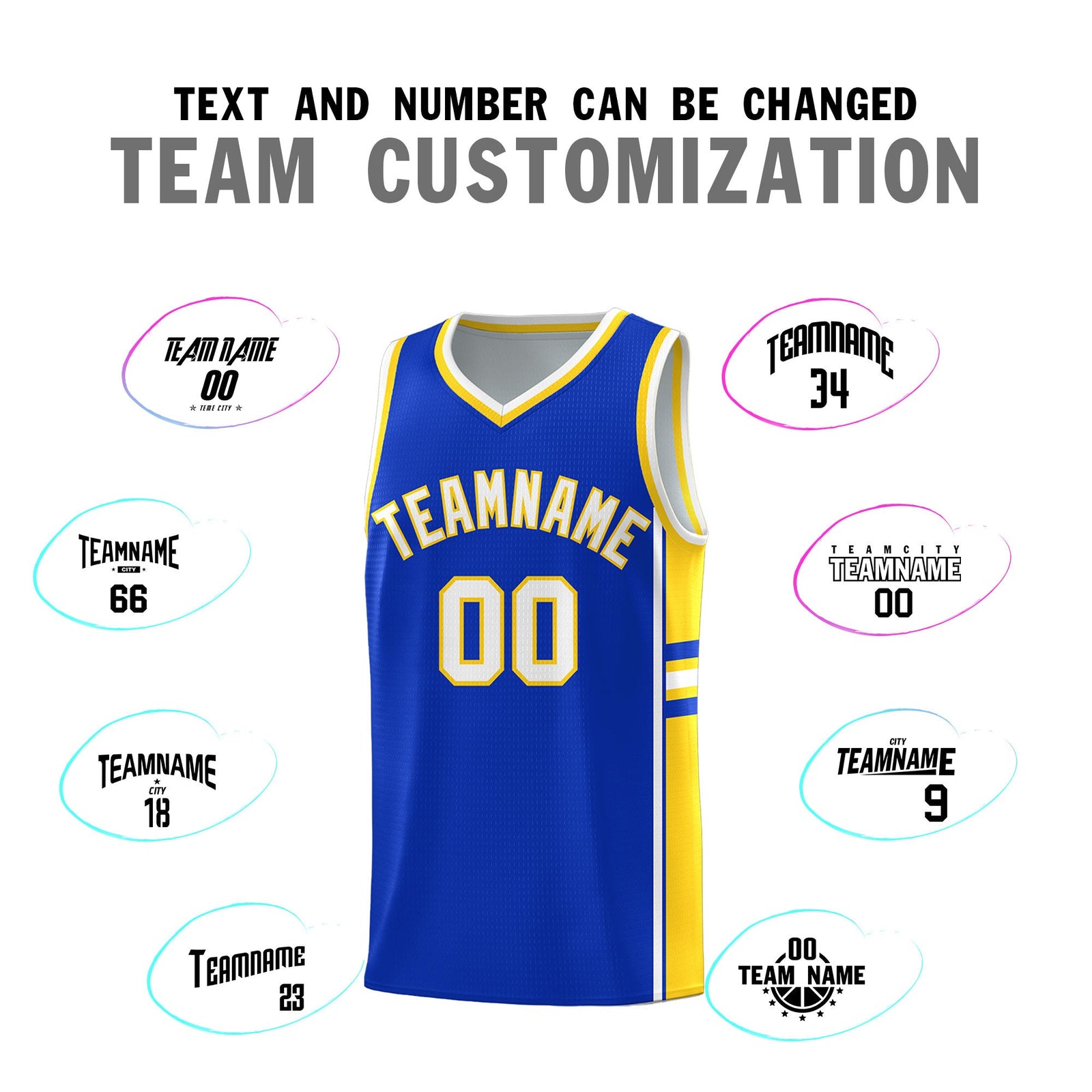 Custom Youth Basketball Jersey - Royal Gold Two-Tone Varsity Jersey Set