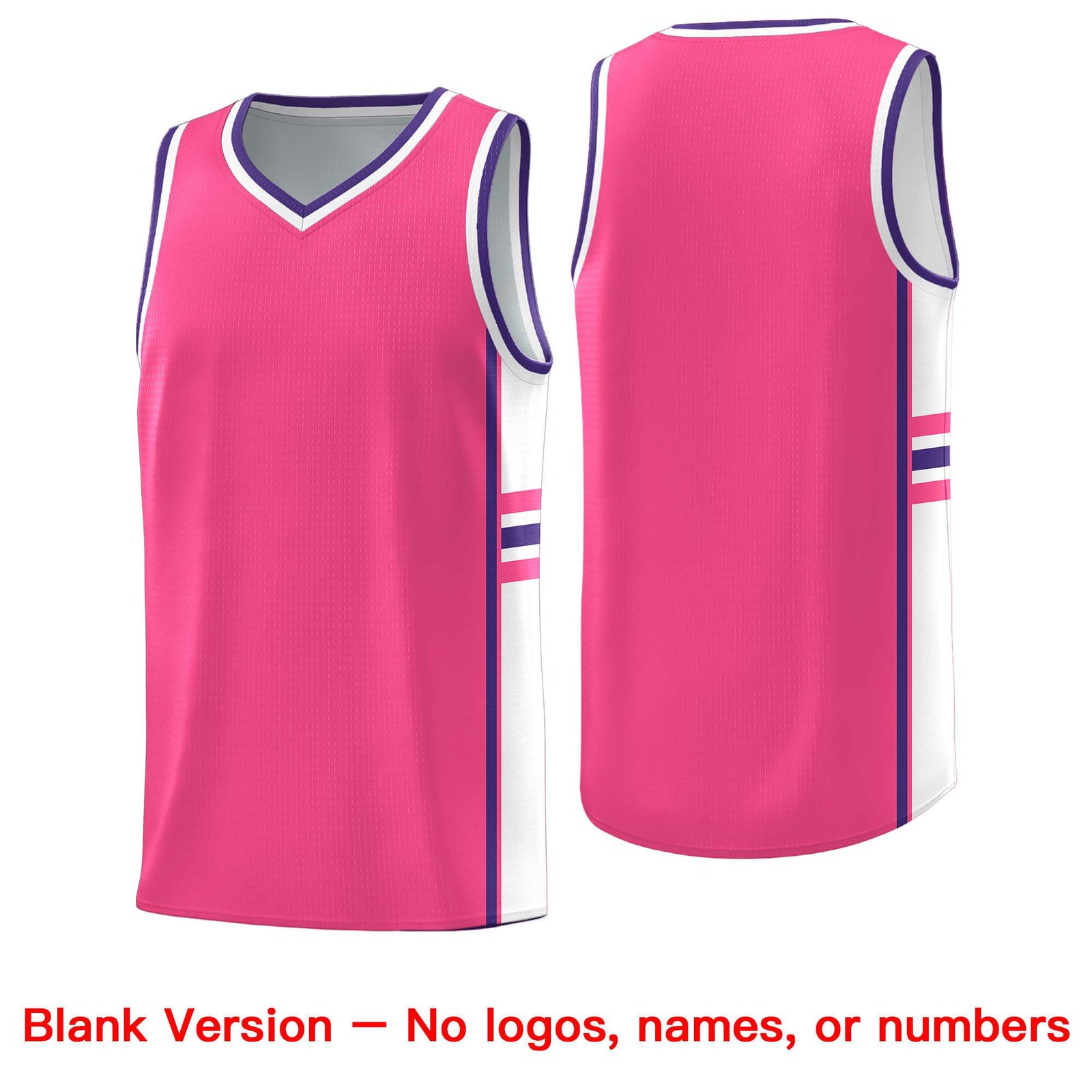 Custom Youth Basketball Jersey - Pink White Two-Tone Varsity Jersey Set