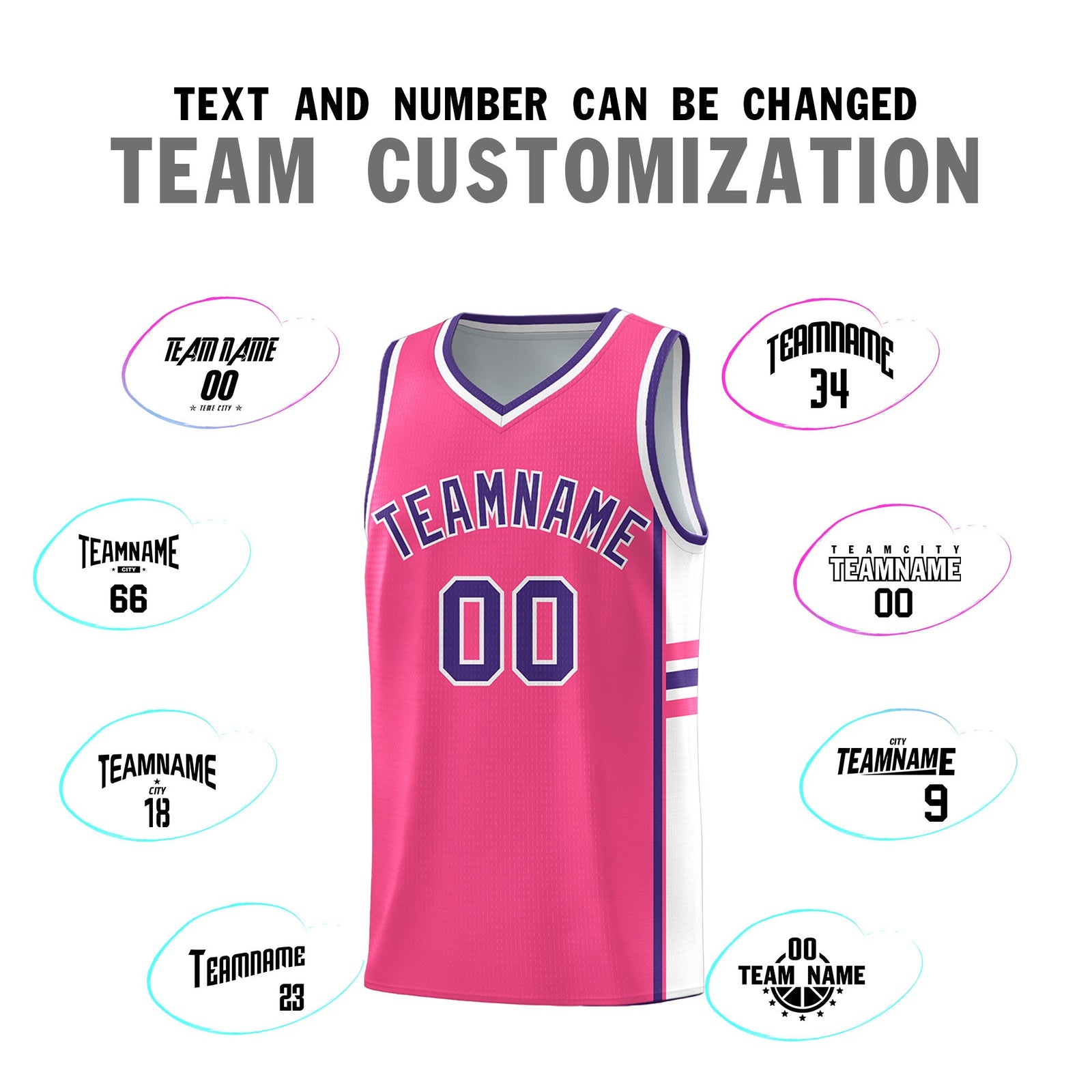 Custom Youth Basketball Jersey - Pink White Two-Tone Varsity Jersey Set