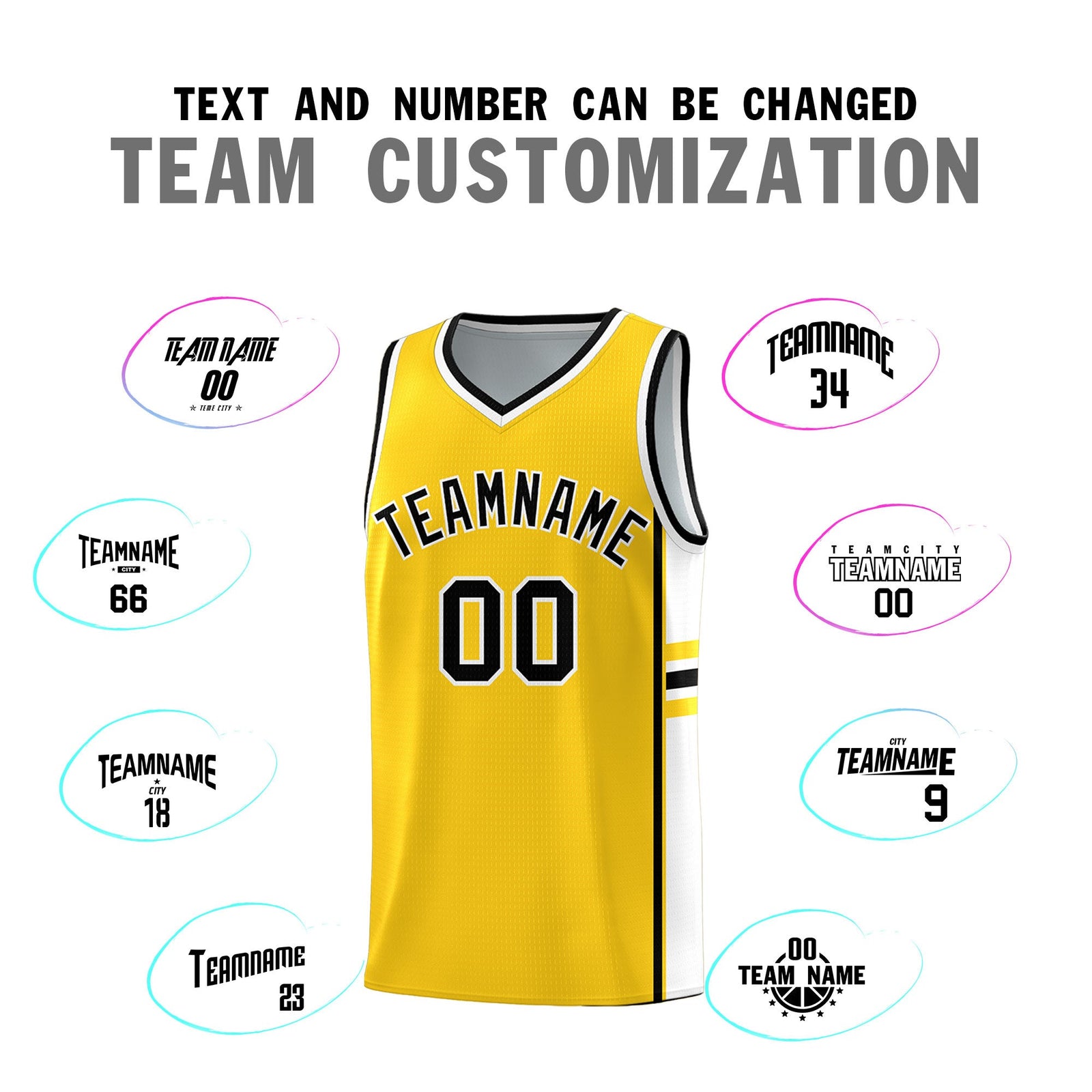 Custom Youth Basketball Jersey - Gold White Two-Tone Classic Varsity Uniform