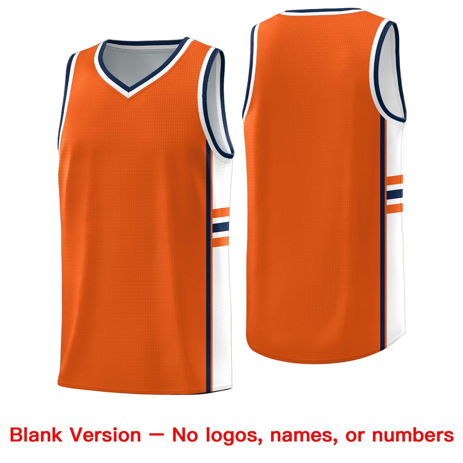 Custom Youth Basketball Jersey - Orange White Two-Tone Classic Varsity Uniform