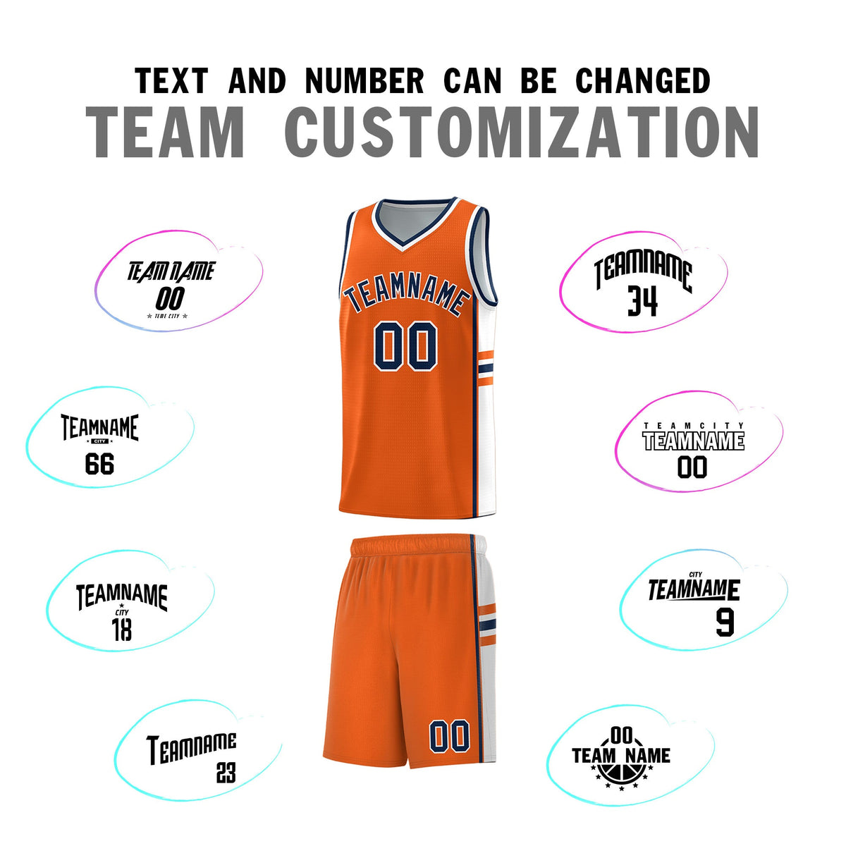 Custom Youth Basketball Jersey - Orange White Two-Tone Classic Varsity Uniform