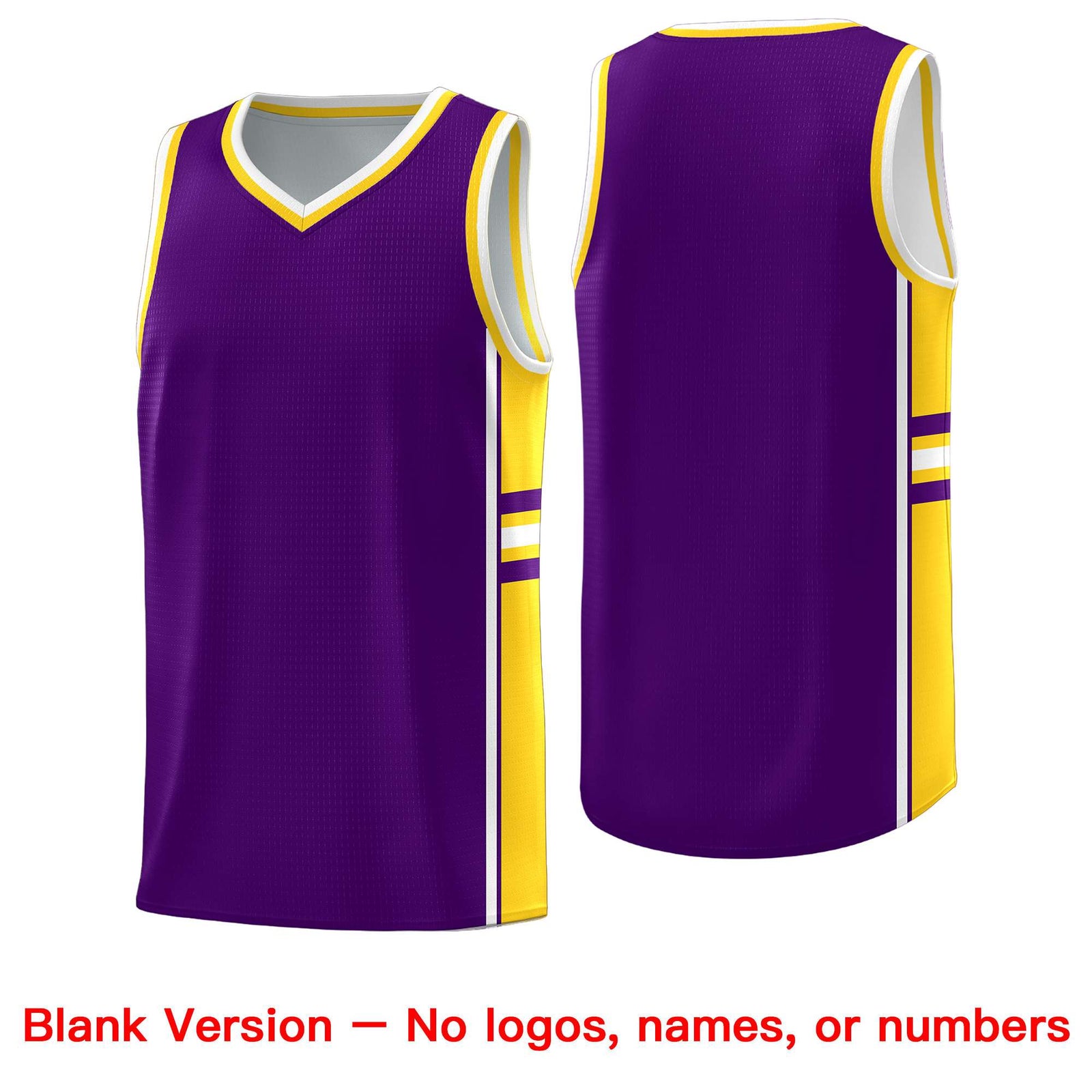 Custom Youth Basketball Jersey - Purple Gold Two-Tone Varsity Jersey Set