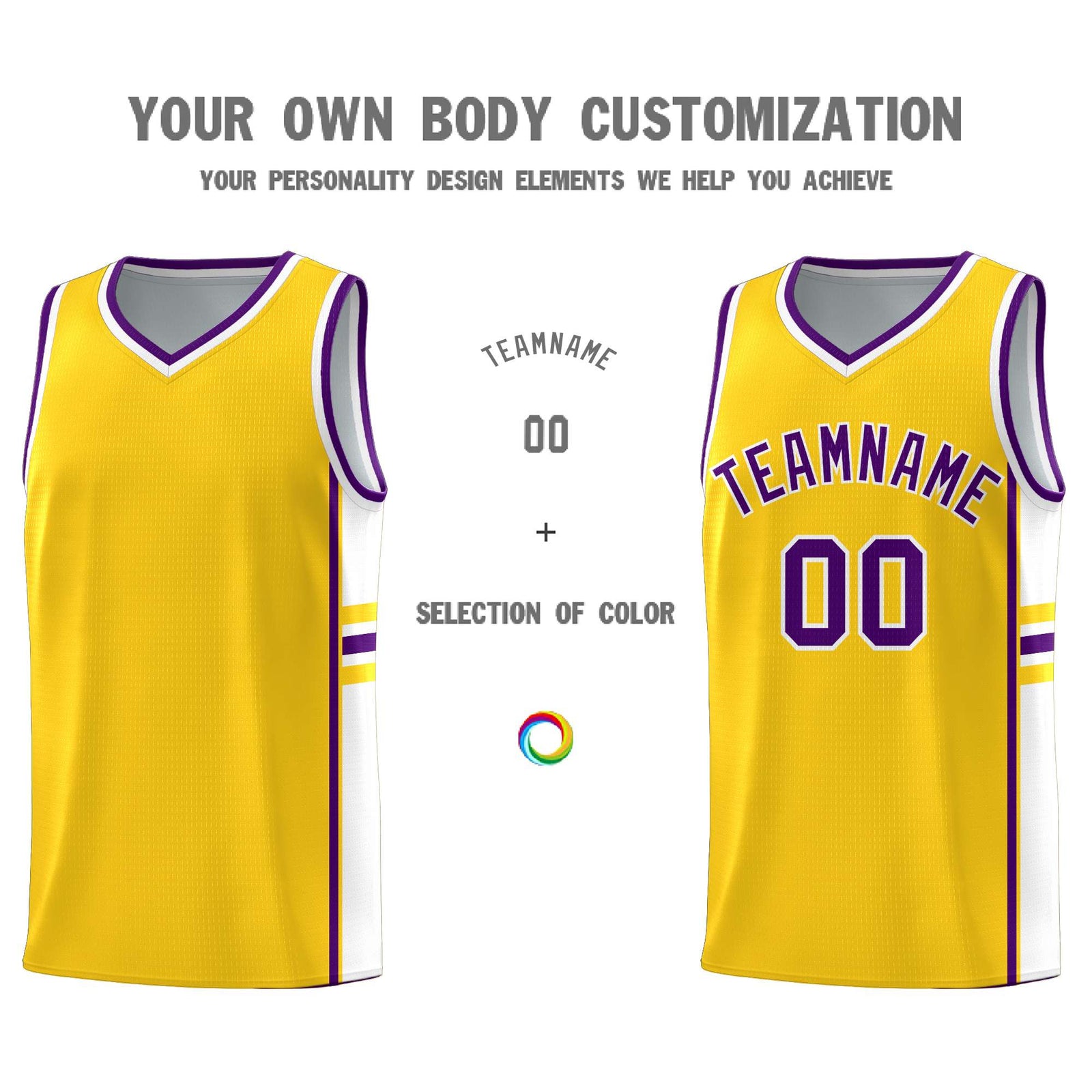 Custom Youth Basketball Jersey - Gold White Two-Tone Classic Varsity Uniform
