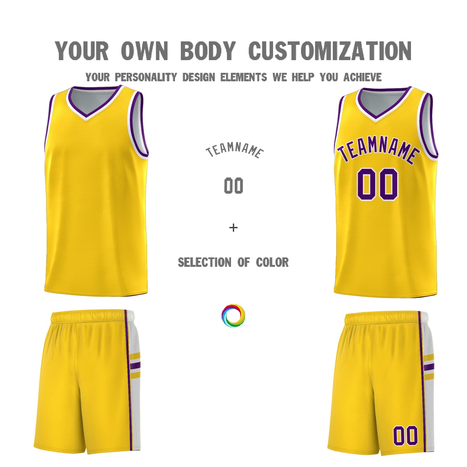 Custom Youth Basketball Jersey - Gold White Two-Tone Classic Varsity Uniform