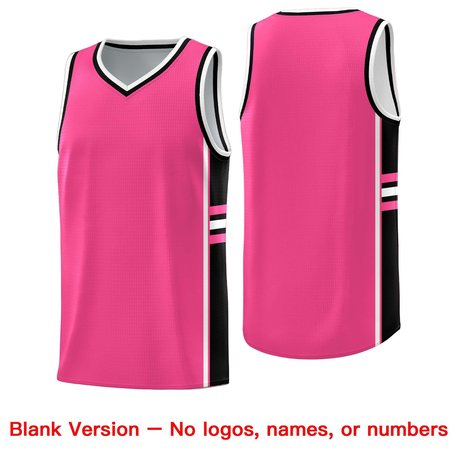 Custom Youth Basketball Jersey - Pink Black Two-Tone Varsity Jersey Set