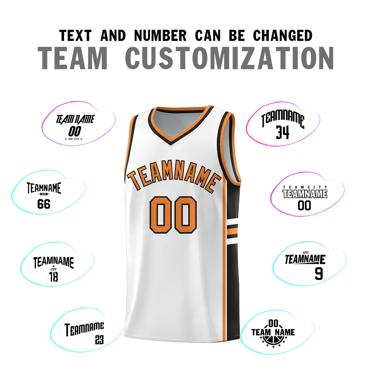 Custom Youth Basketball Jersey - White Gold Orange Personalized Varsity Two-Tone Uniform