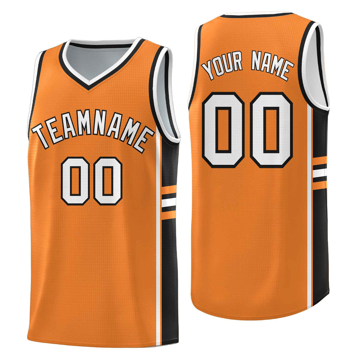 Custom Youth Basketball Jersey - Gold Orange Black Two-Tone Varsity Jersey Set