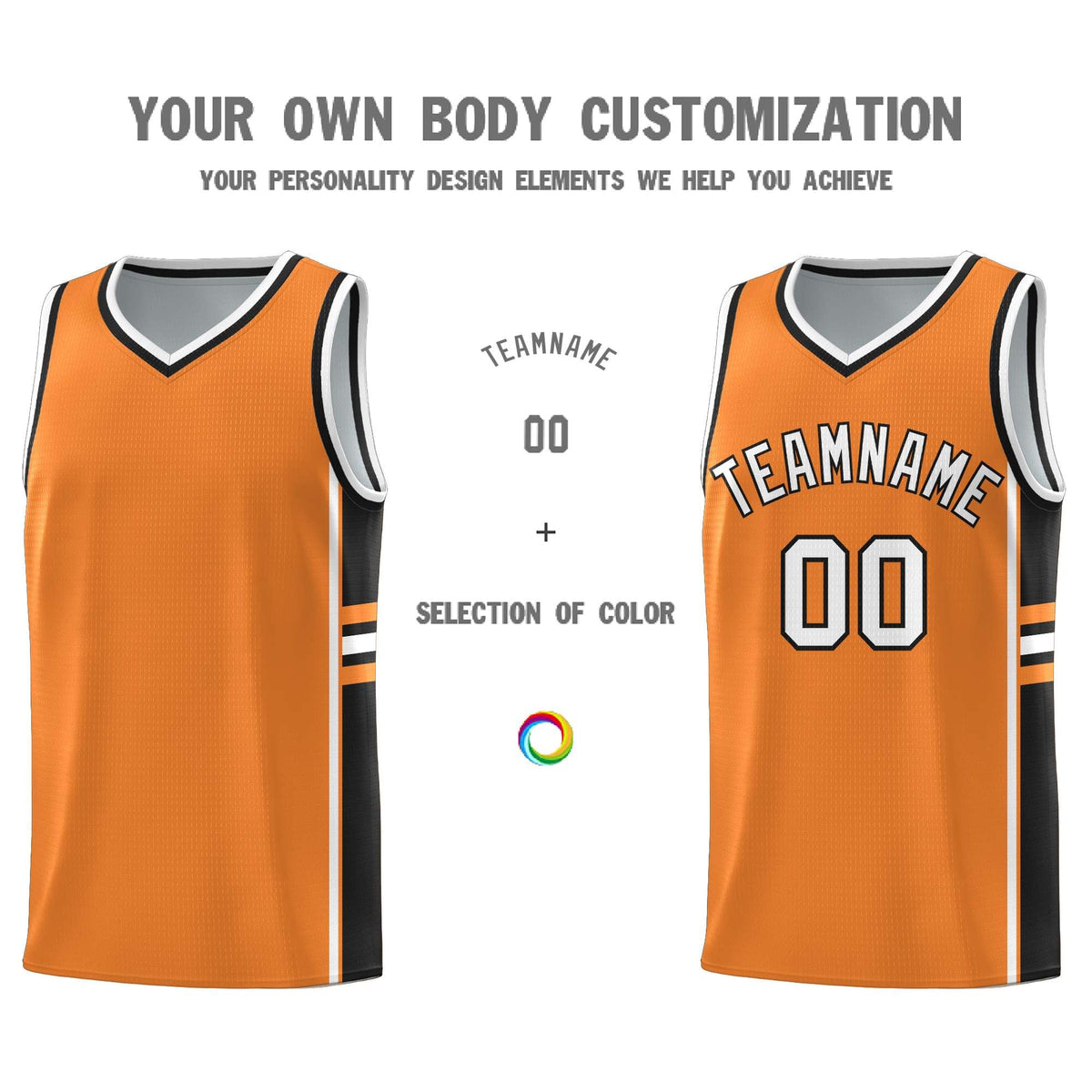 Custom Youth Basketball Jersey - Gold Orange Black Two-Tone Varsity Jersey Set