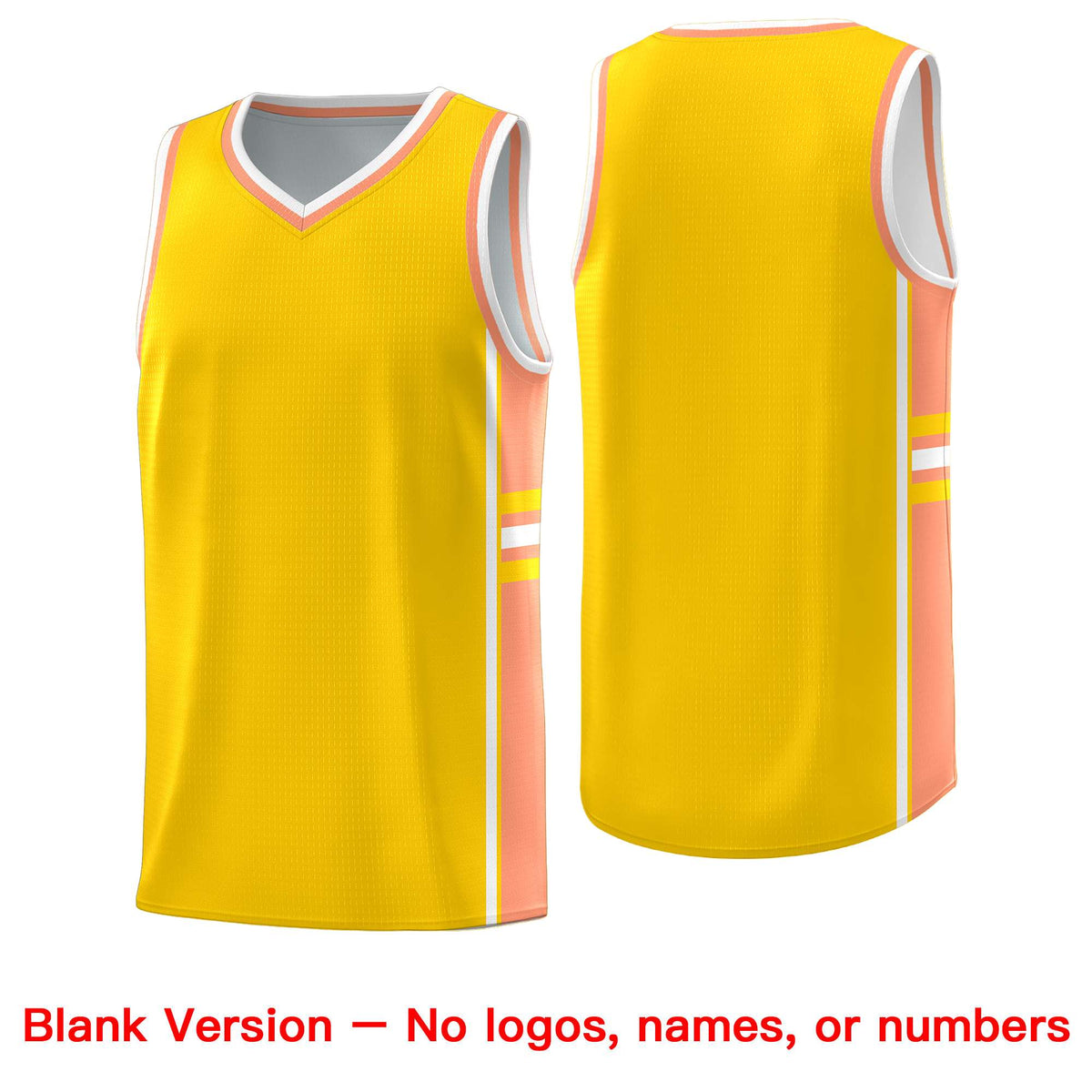 Custom Youth Basketball Jersey - Gold Light Orange Personalized Varsity Two-Tone Uniform