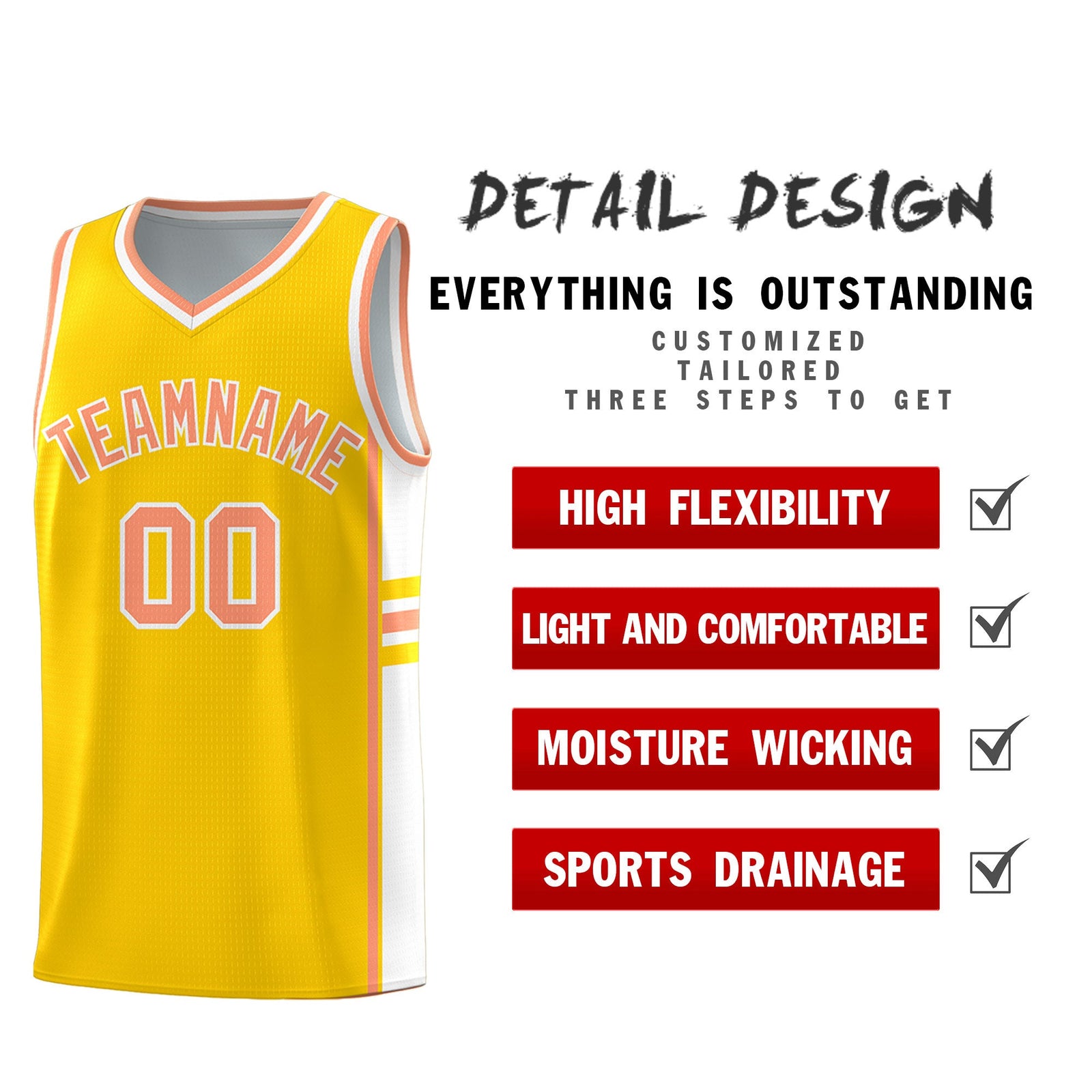 Custom Youth Basketball Jersey - Gold White Personalized Varsity Two-Tone Uniform
