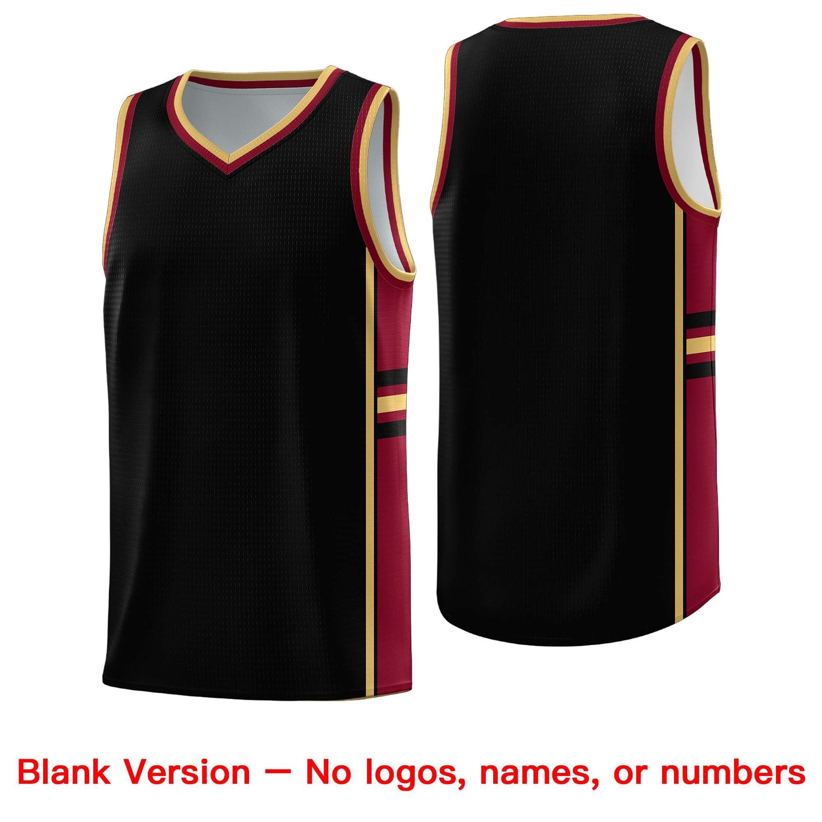 Custom Youth Basketball Jersey - Black Crimson Two-Tone Varsity Jersey Set