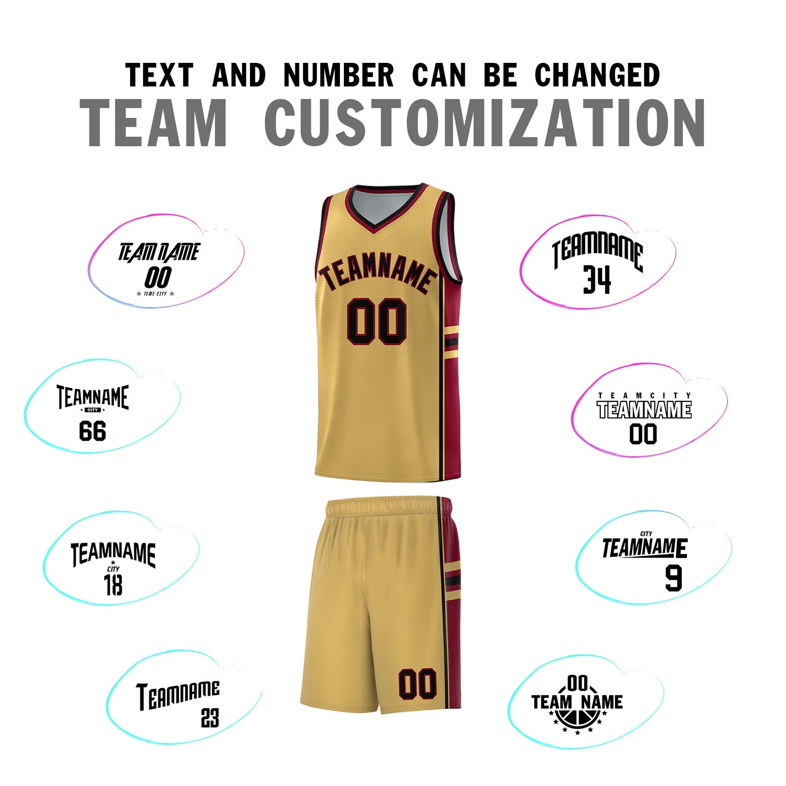Custom Youth Basketball Jersey - Old Gold Crimson Two-Tone Classic Varsity Uniform