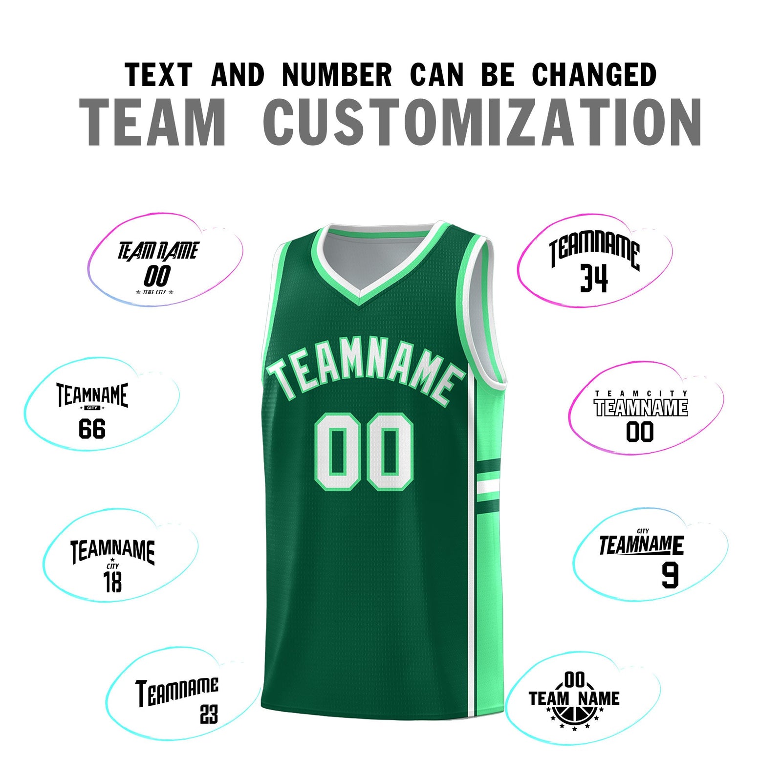Custom Youth Basketball Jersey - Kelly Green Green Two-Tone Classic Varsity Uniform