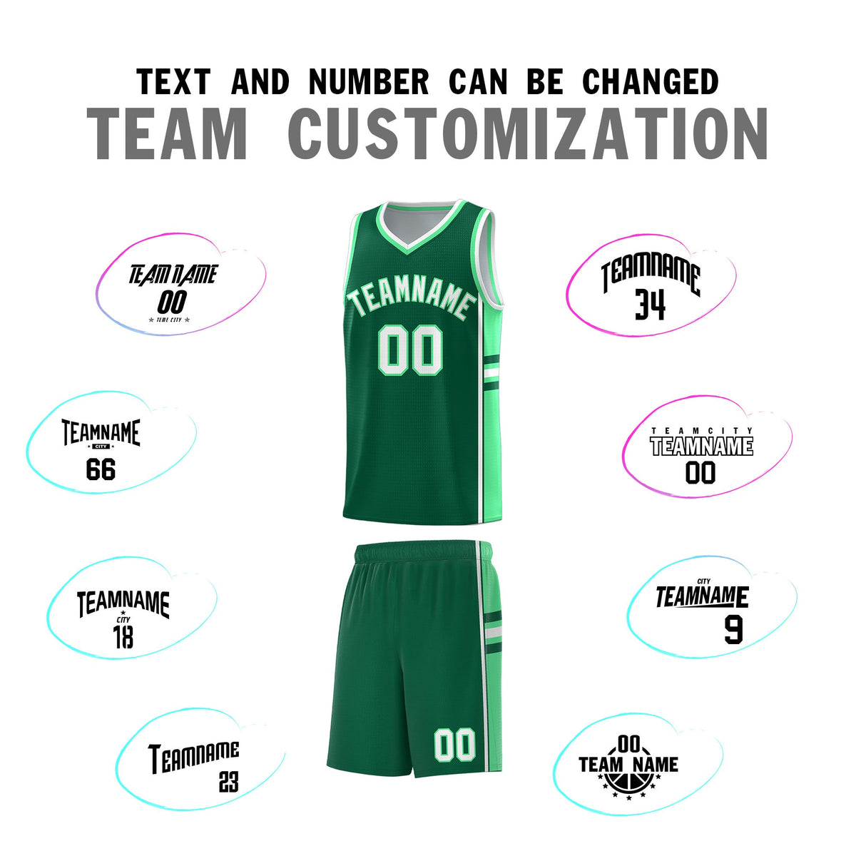 Custom Youth Basketball Jersey - Kelly Green Green Two-Tone Classic Varsity Uniform
