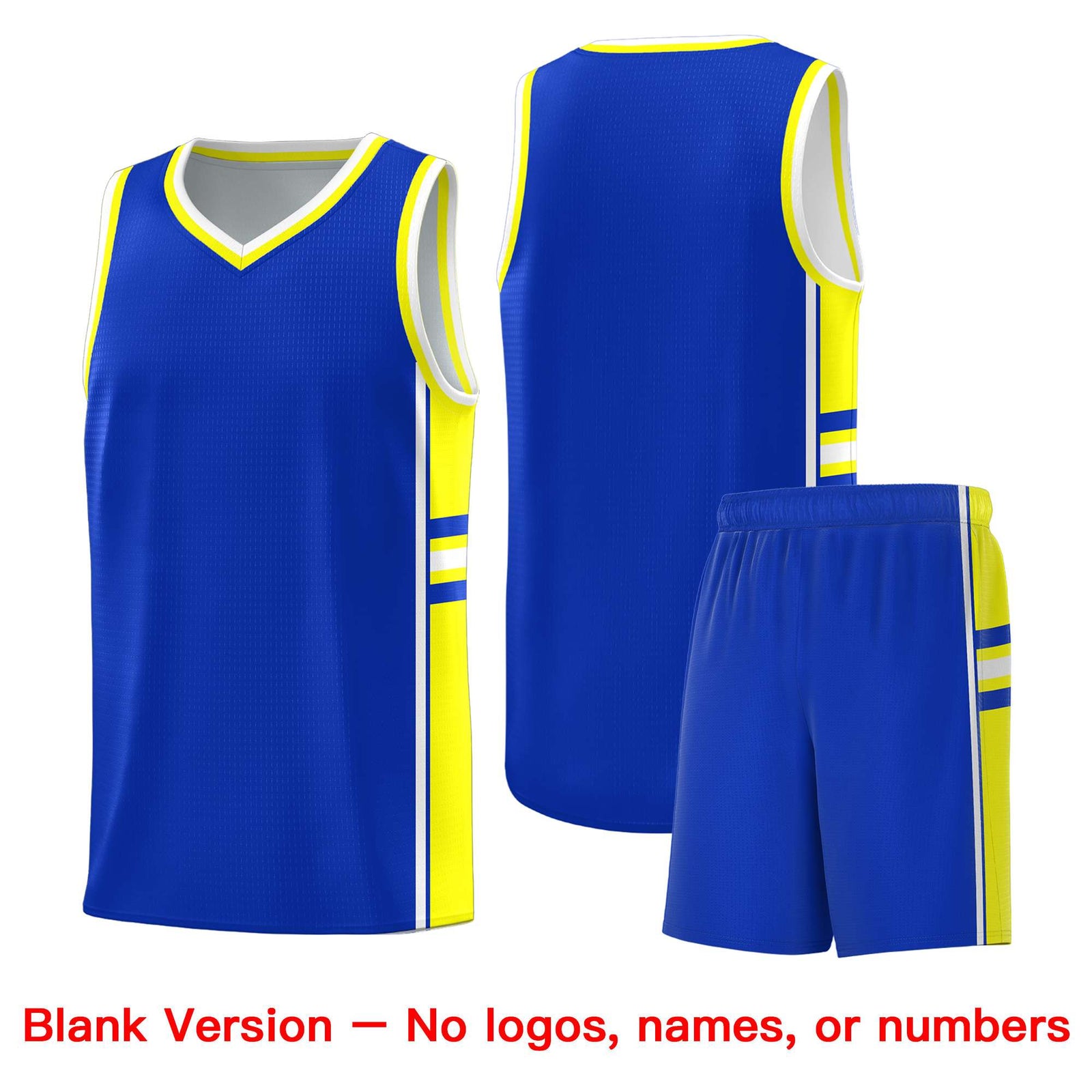 Custom Youth Basketball Jersey - Royal Fluorescent Yellow Two-Tone Classic Varsity Uniform