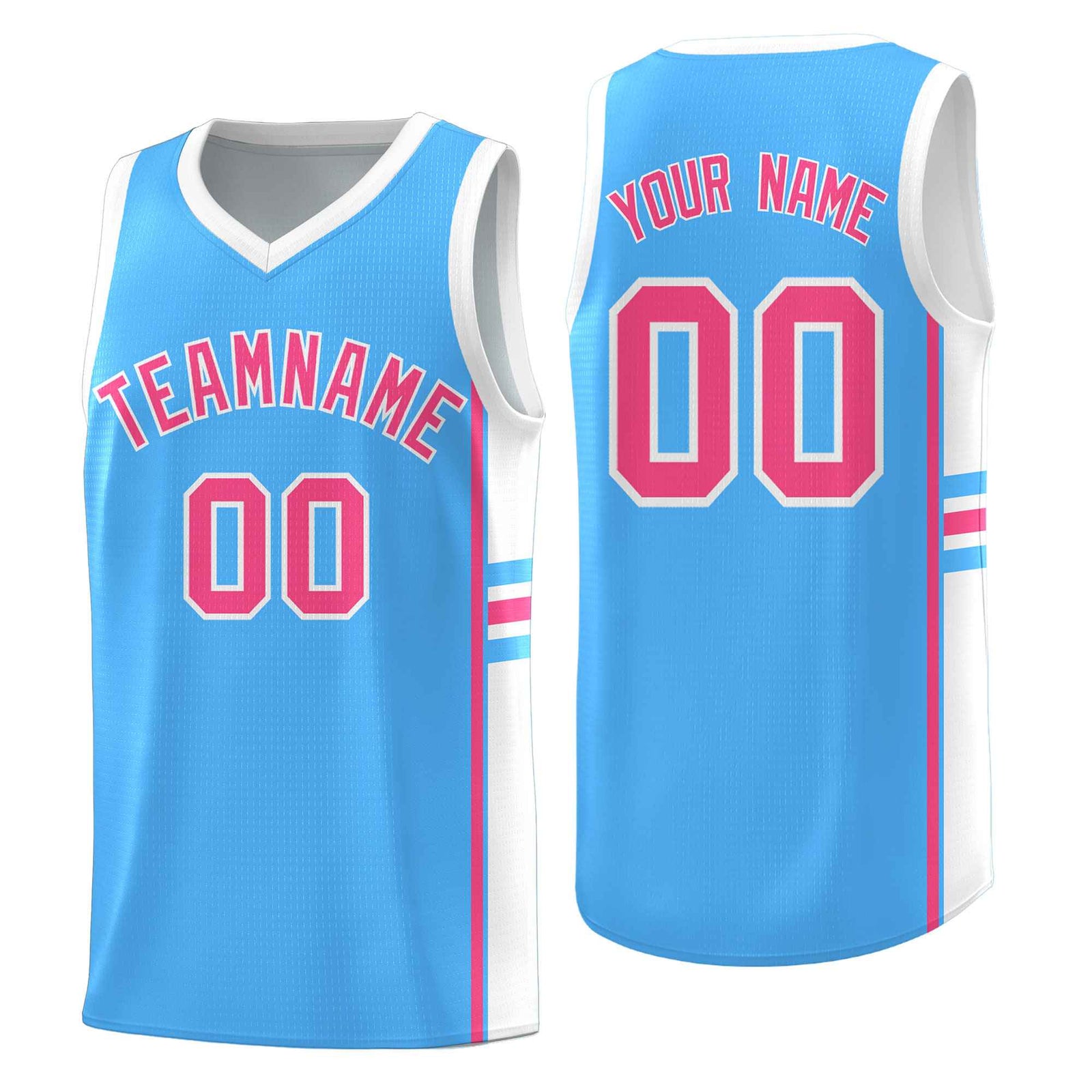 Custom Youth Basketball Jersey - Powder Blue White Personalized Varsity Two-Tone Uniform