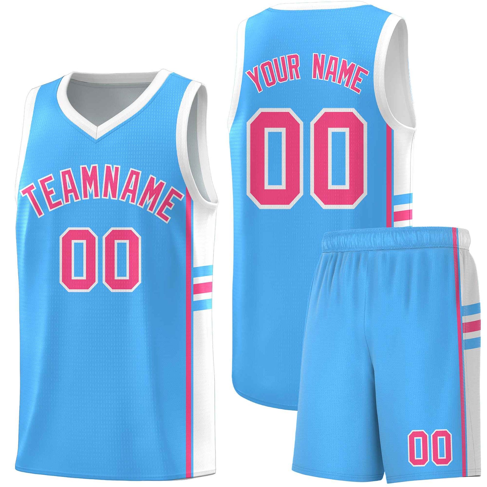 Custom Youth Basketball Jersey - Powder Blue White Personalized Varsity Two-Tone Uniform