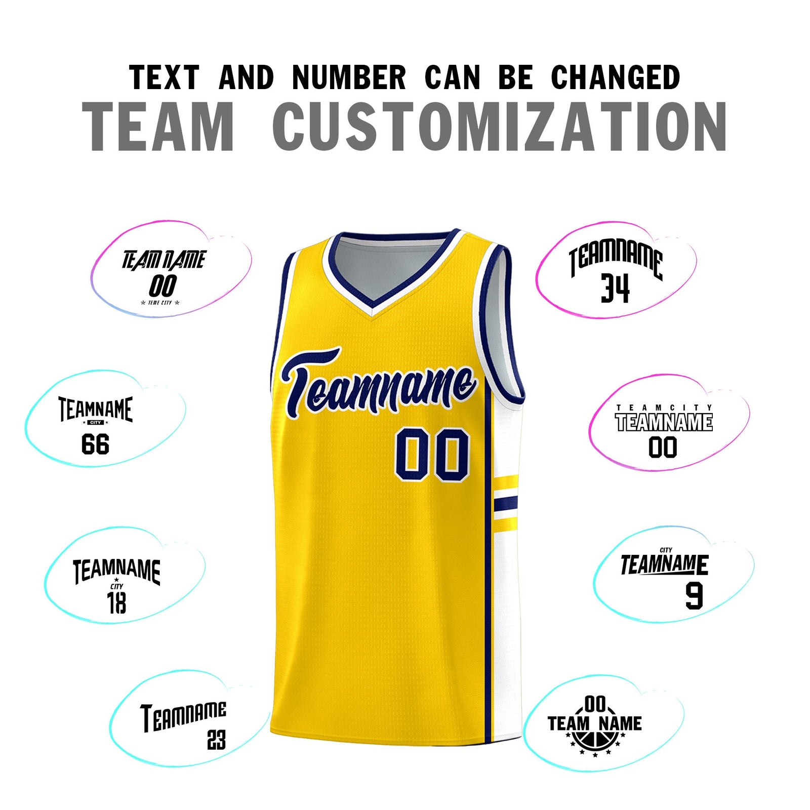 Custom Youth Basketball Jersey - Gold White Two-Tone Classic Varsity Uniform