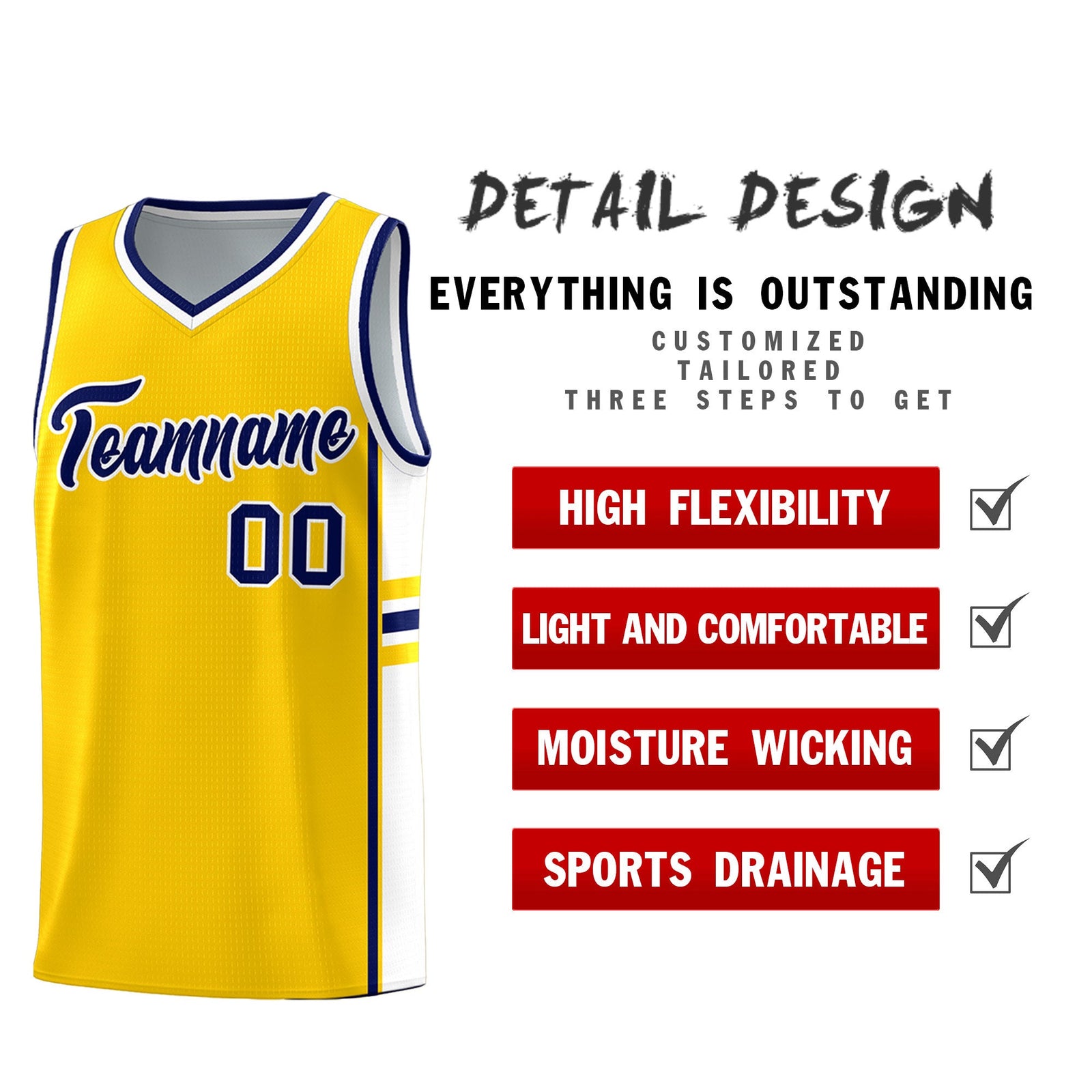 Custom Youth Basketball Jersey - Gold White Two-Tone Classic Varsity Uniform