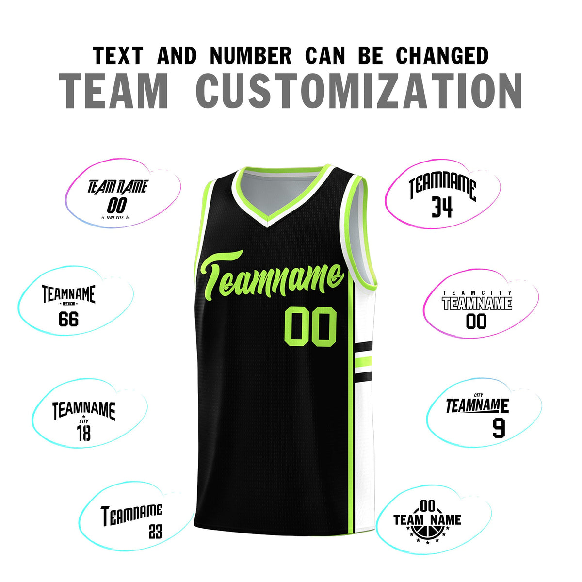 Custom Youth Basketball Jersey - Black White Two-Tone Classic Varsity Uniform