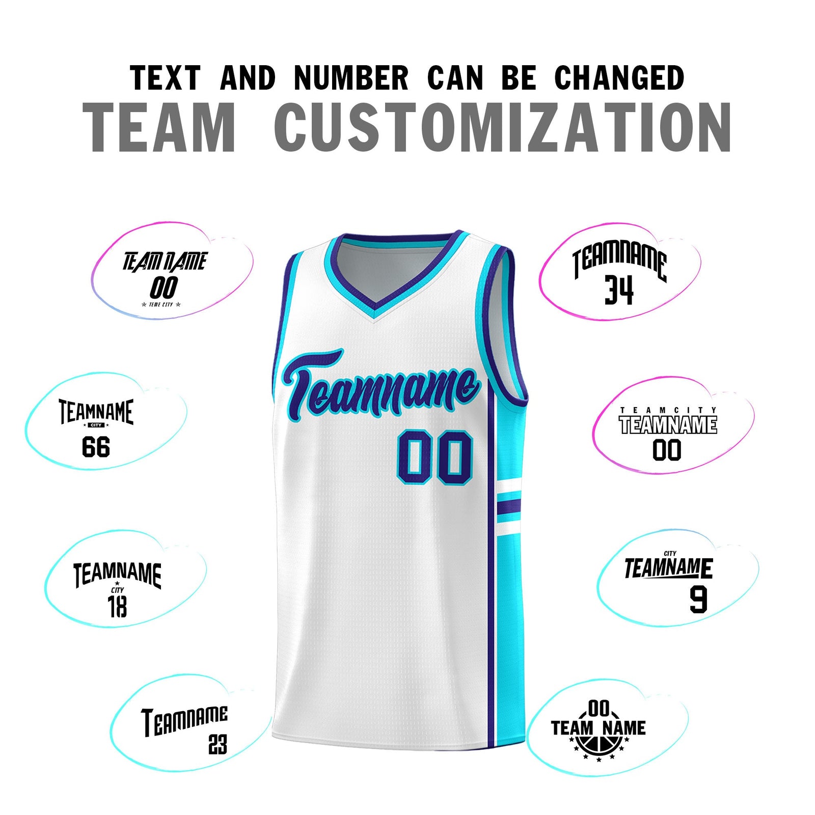 Custom Youth Basketball Jersey - White Royal Personalized Varsity Two-Tone Uniform