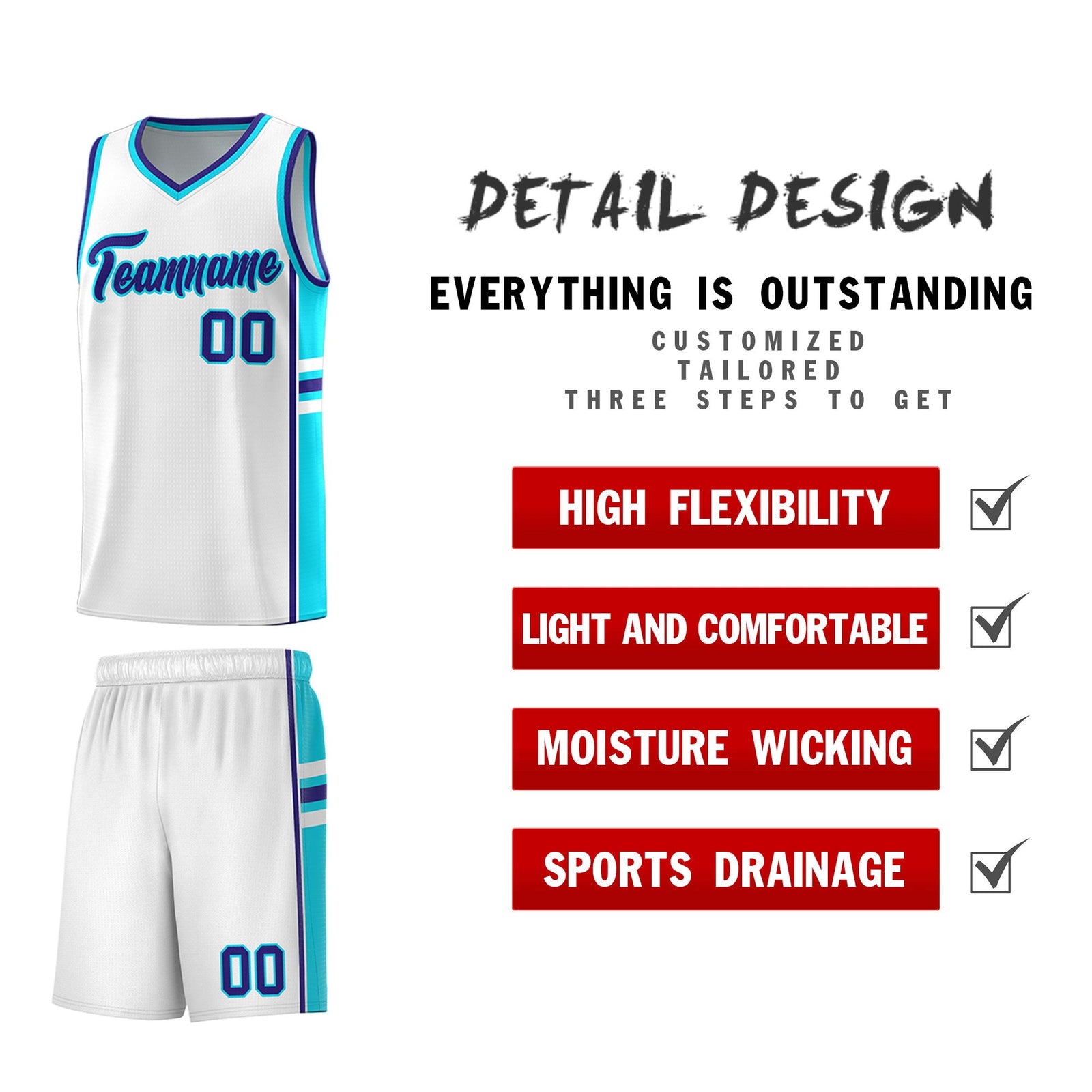 Custom Youth Basketball Jersey - White Royal Personalized Varsity Two-Tone Uniform