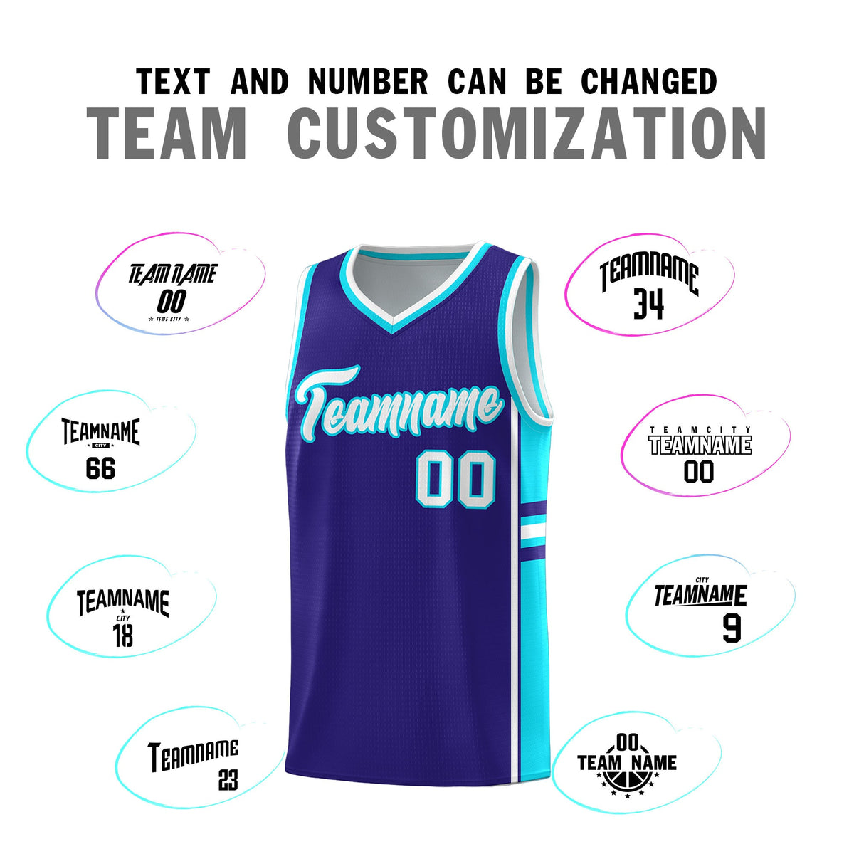 Custom Youth Basketball Jersey - Royal Sky Blue Two-Tone Varsity Jersey Set