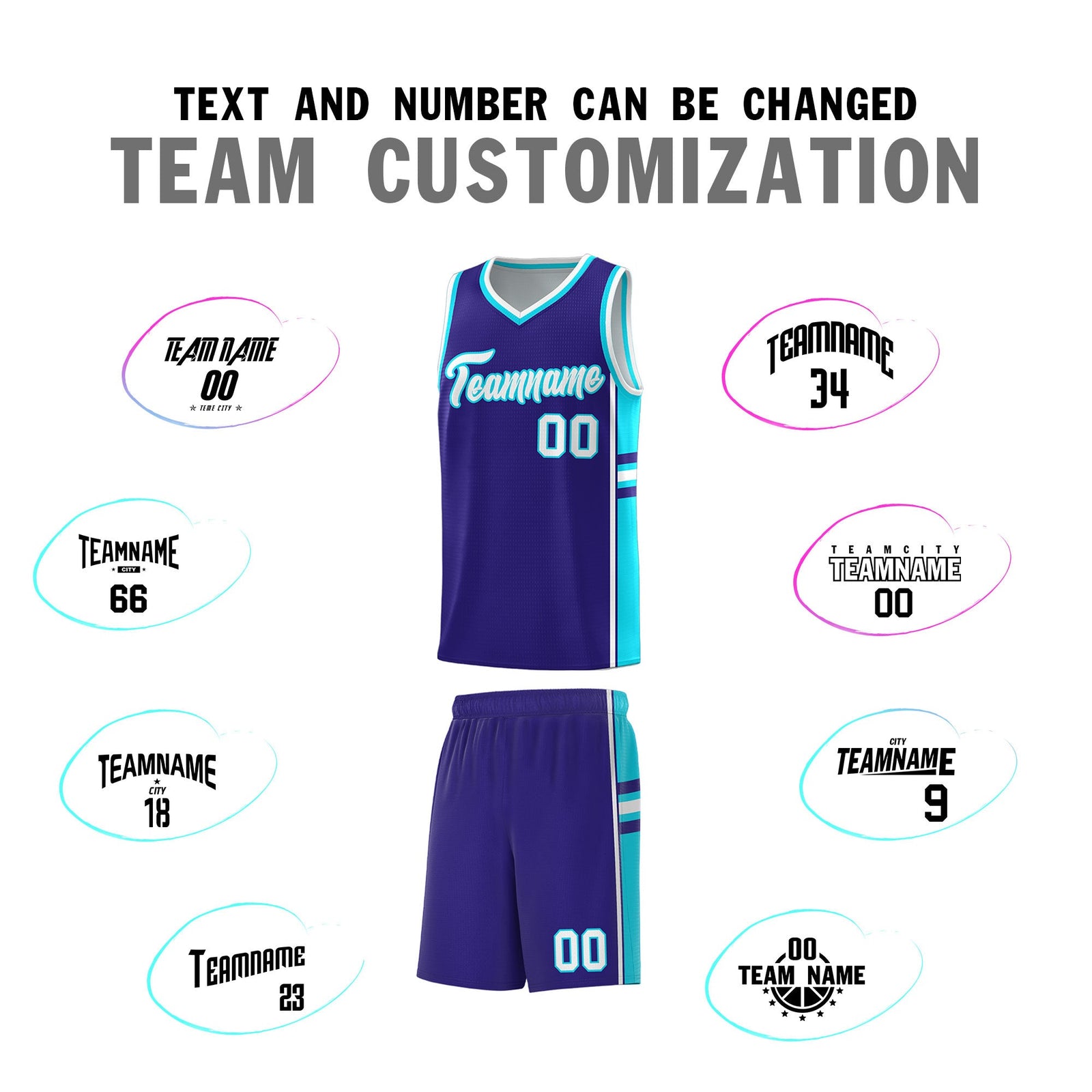 Custom Youth Basketball Jersey - Royal Sky Blue Two-Tone Varsity Jersey Set