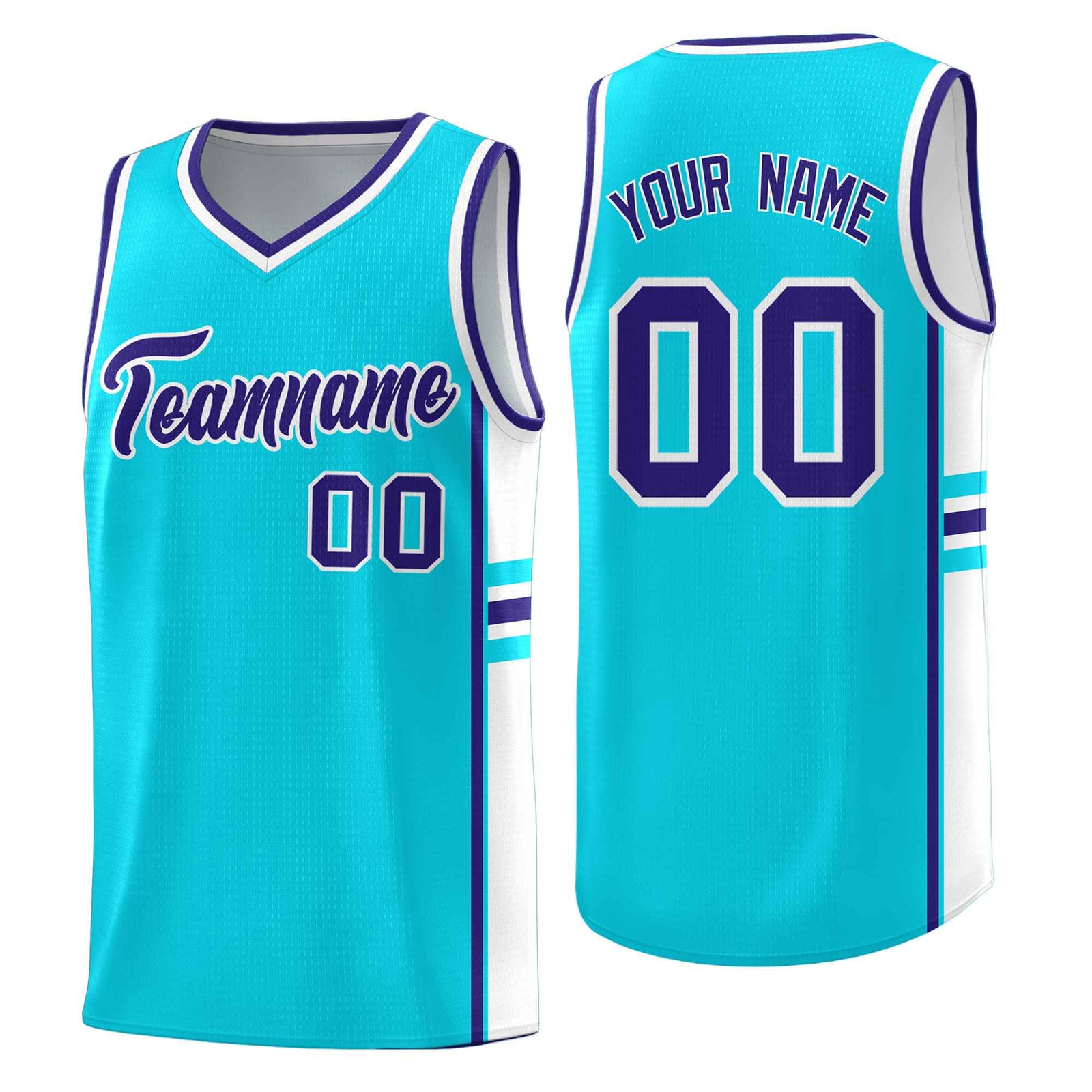 Custom Youth Basketball Jersey - Sky Blue White Two-Tone Classic Varsity Uniform