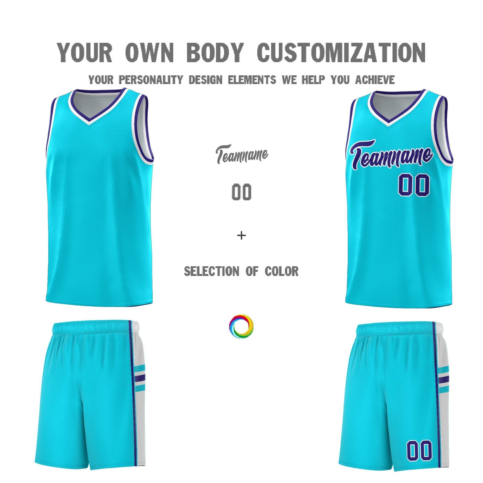 Custom Youth Basketball Jersey - Sky Blue White Two-Tone Classic Varsity Uniform