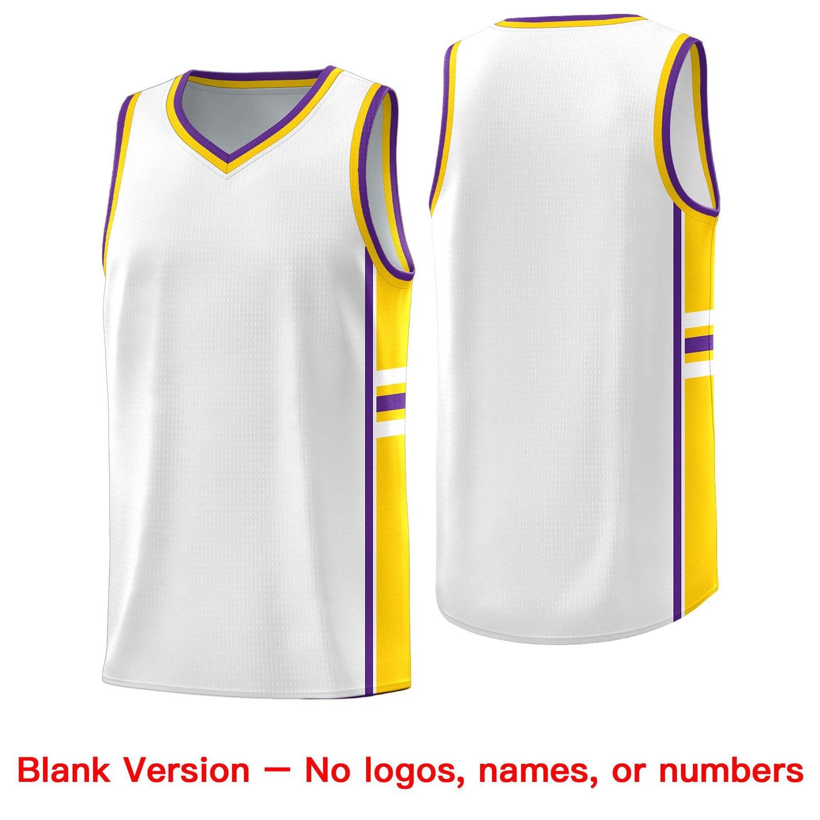 Custom Youth Basketball Jersey - White Gold Personalized Varsity Two-Tone Uniform