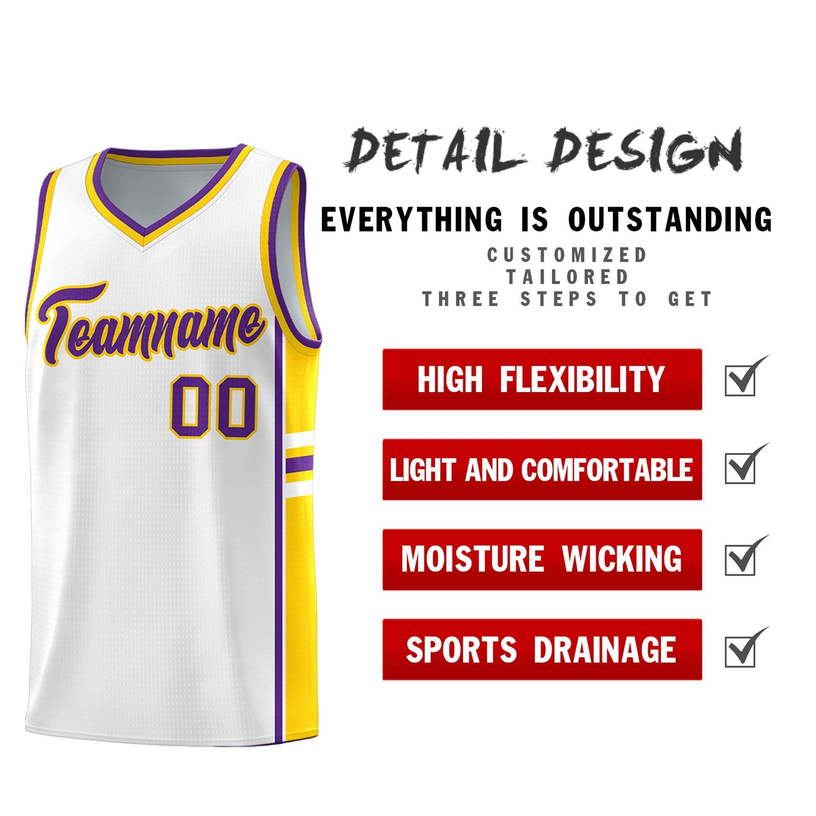 Custom Youth Basketball Jersey - White Gold Personalized Varsity Two-Tone Uniform