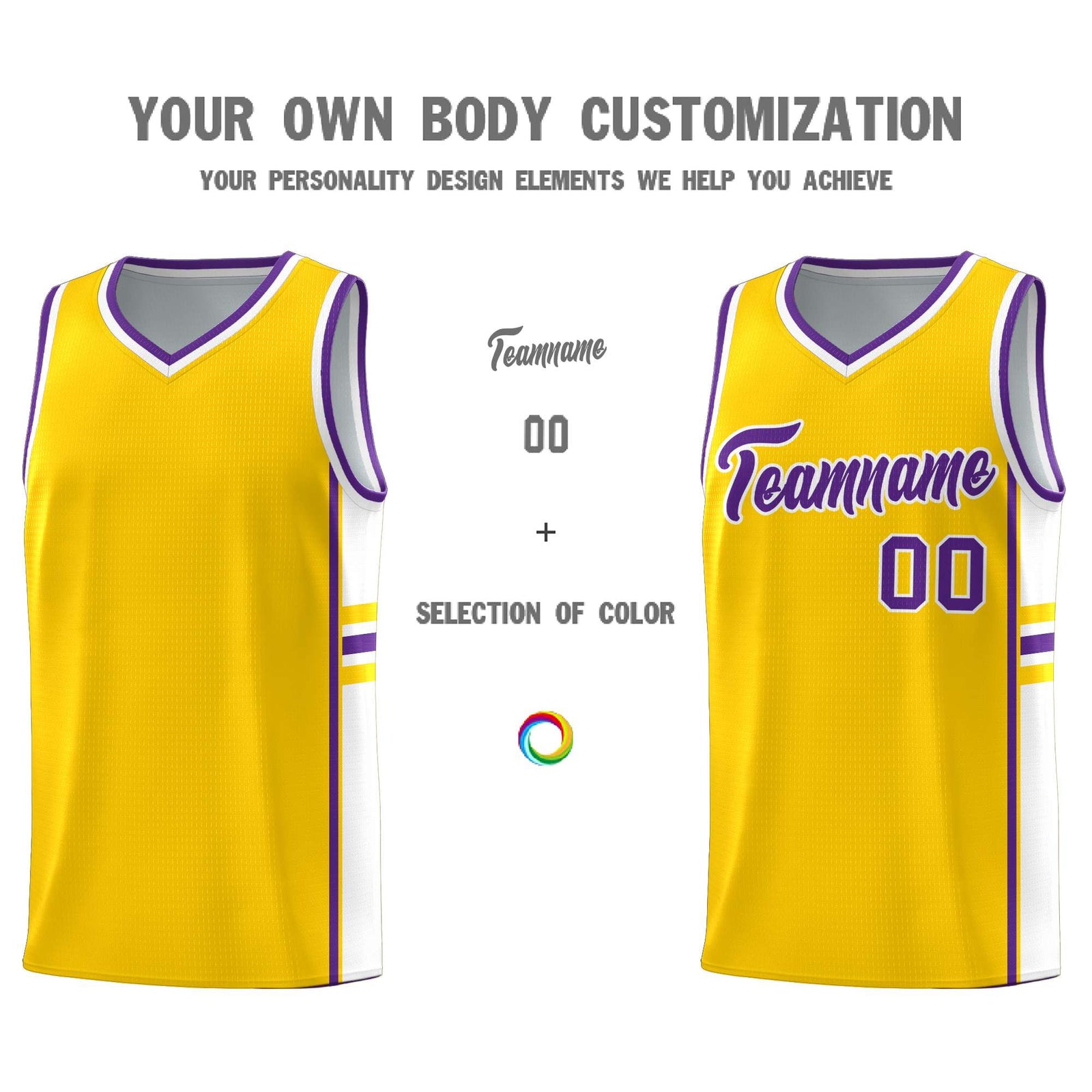 Custom Youth Basketball Jersey - Gold White Two-Tone Classic Varsity Uniform